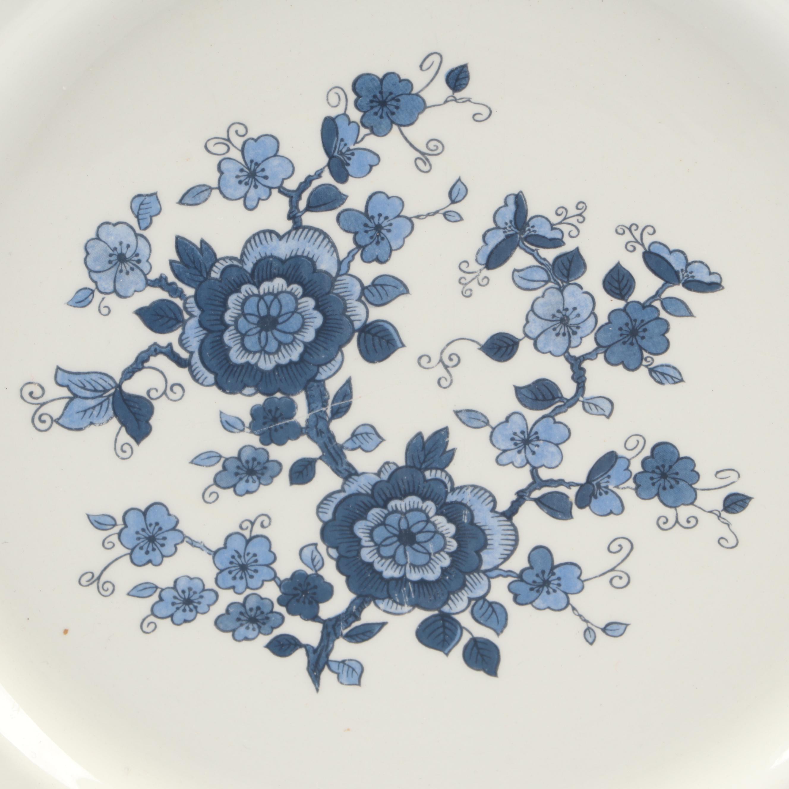 Enoch Wedgwood "Royal Blue" Plate with Haviland Sugar and Creamer and More