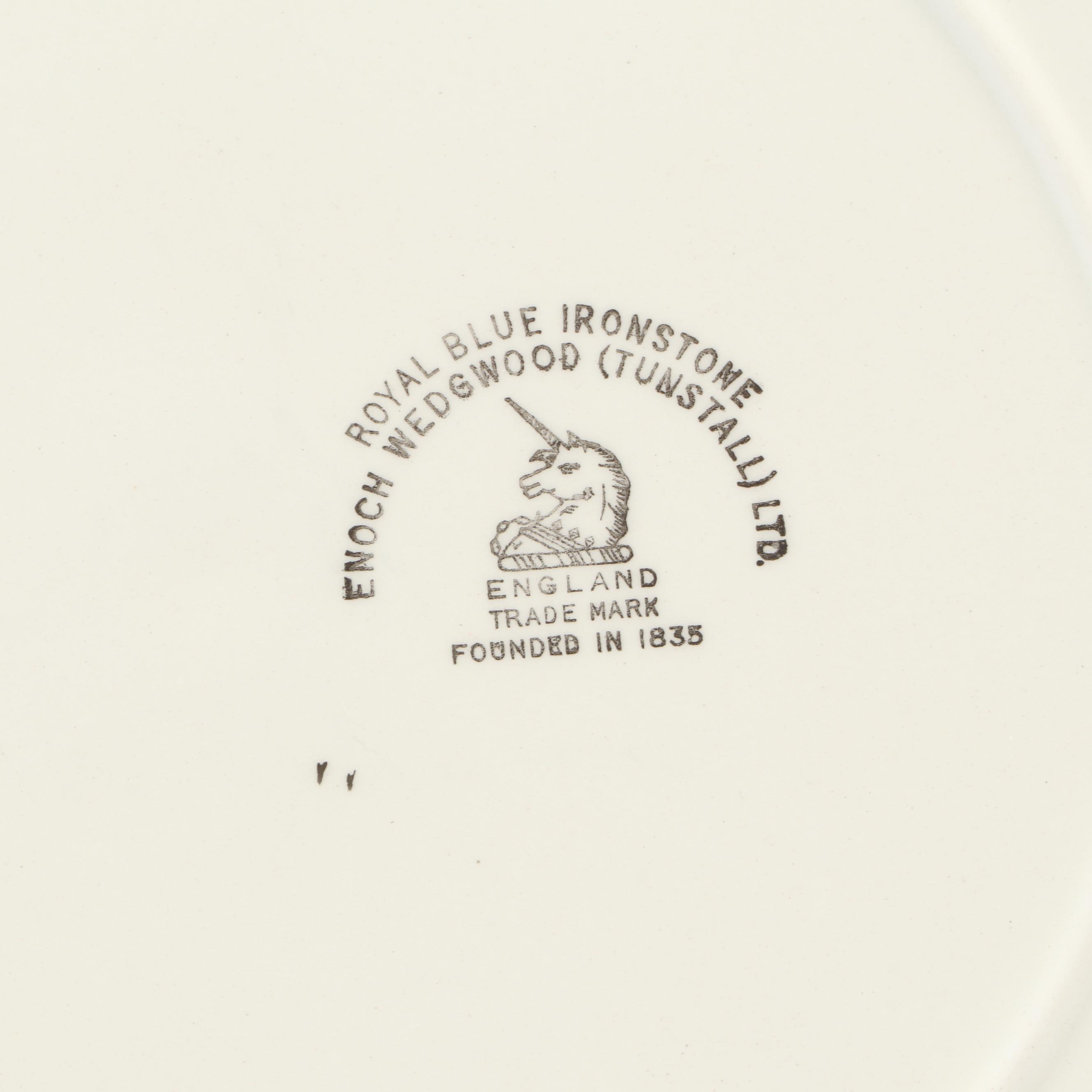 Enoch Wedgwood "Royal Blue" Plate with Haviland Sugar and Creamer and More