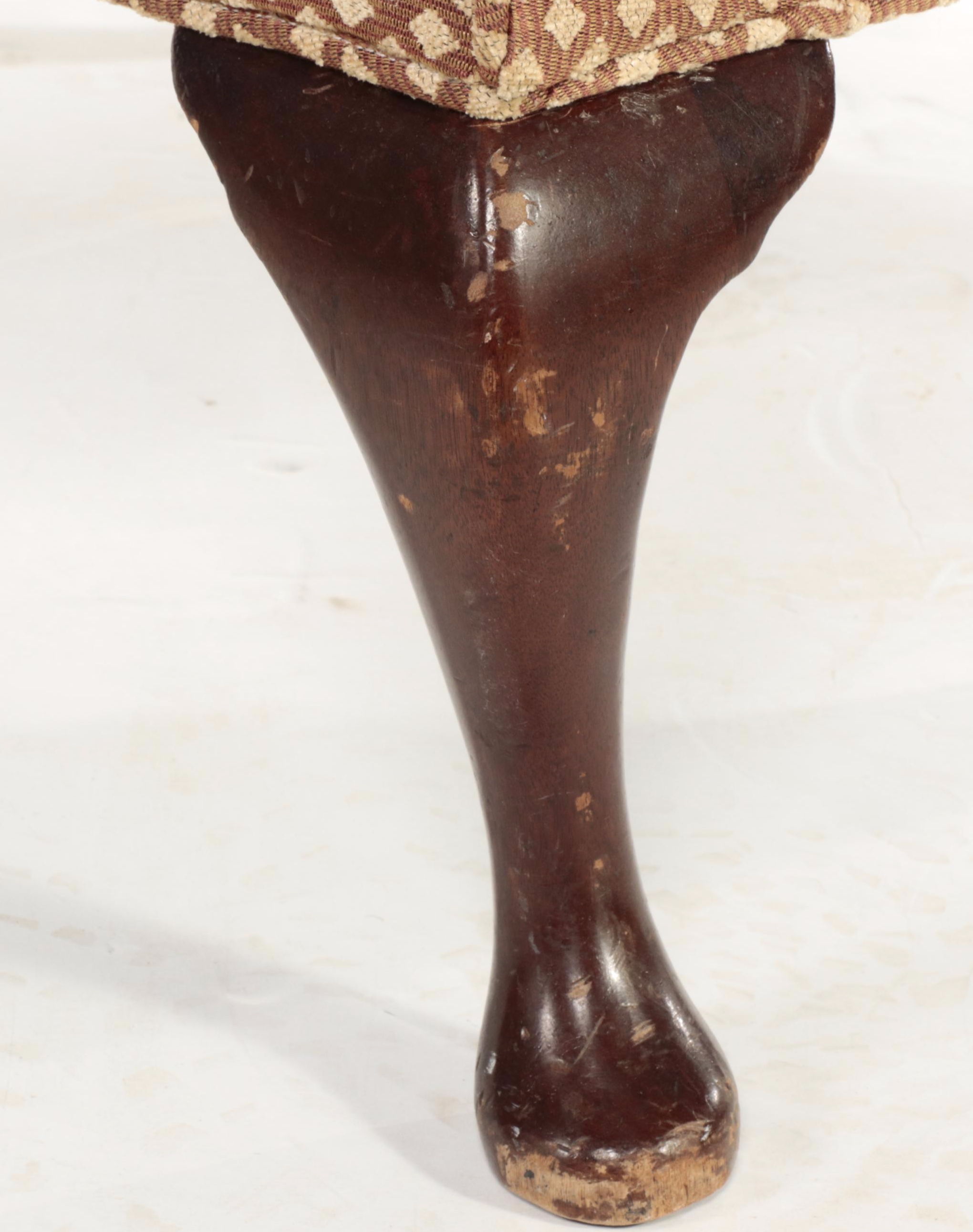 Chippendale Style Wingback Chair with Pillow