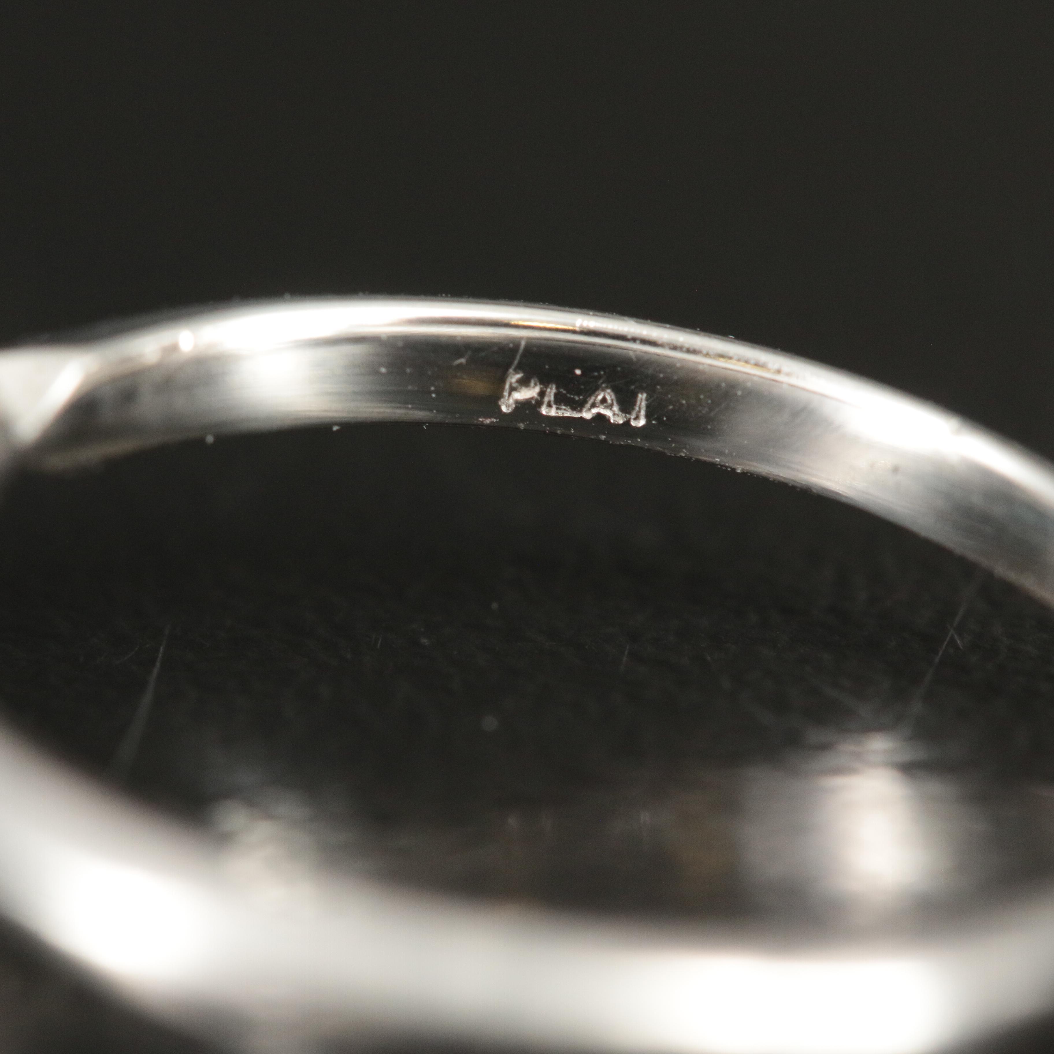 Platinum 1.46 CT Fancy Blue Diamond Solitaire Ring