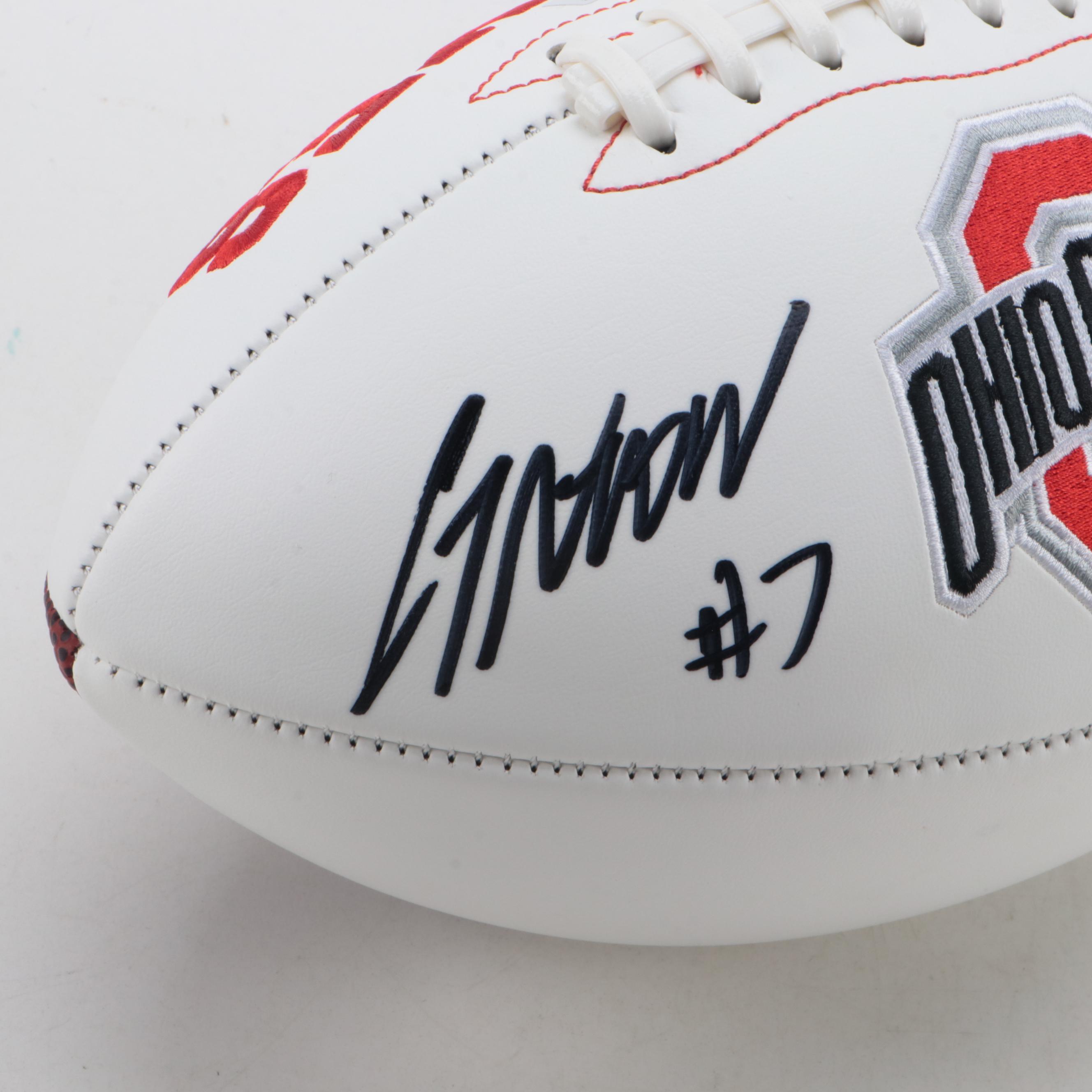 CJ Stroud Signed Ohio State Buckeyes Football with Matted Artwork