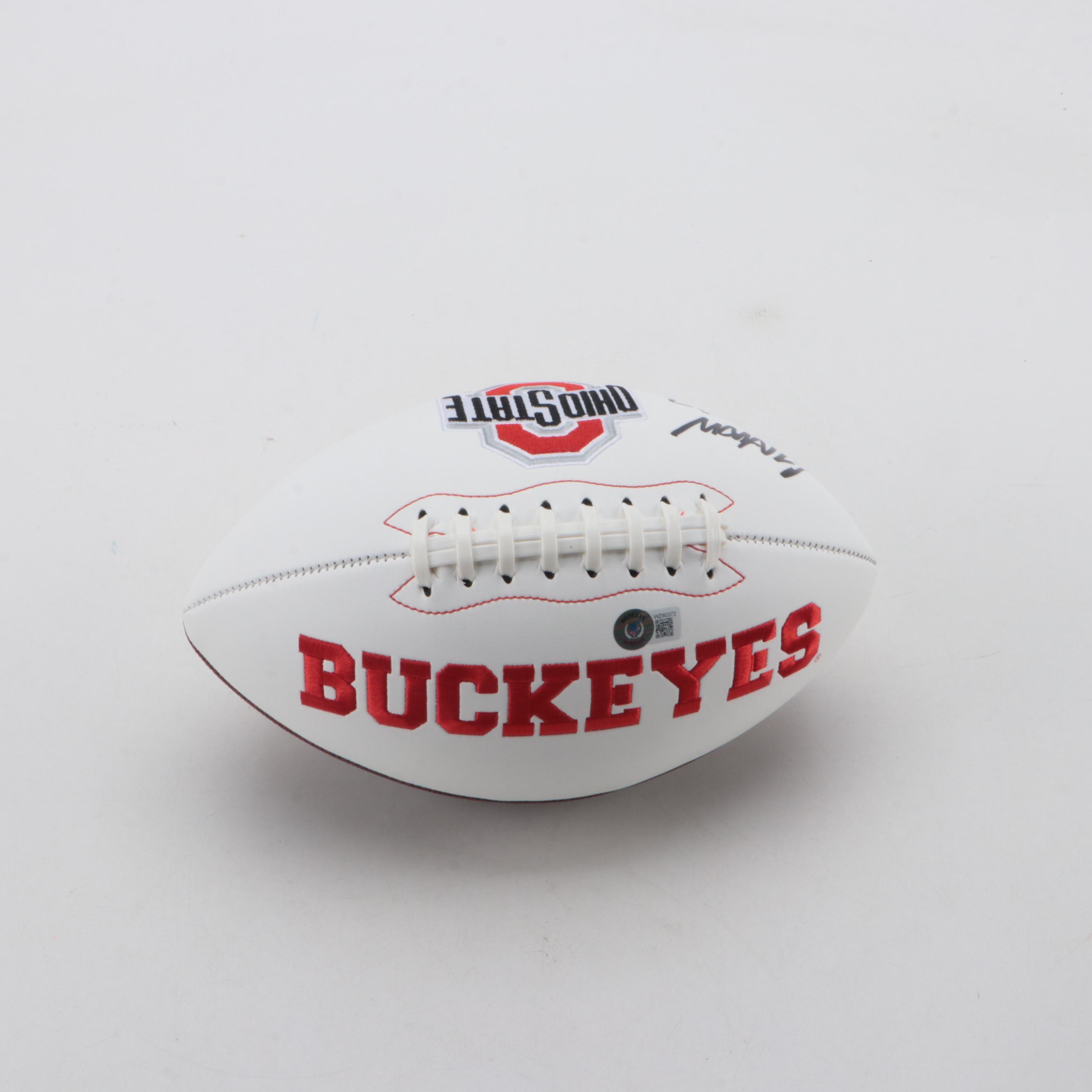 CJ Stroud Signed Ohio State Buckeyes Football with Matted Artwork