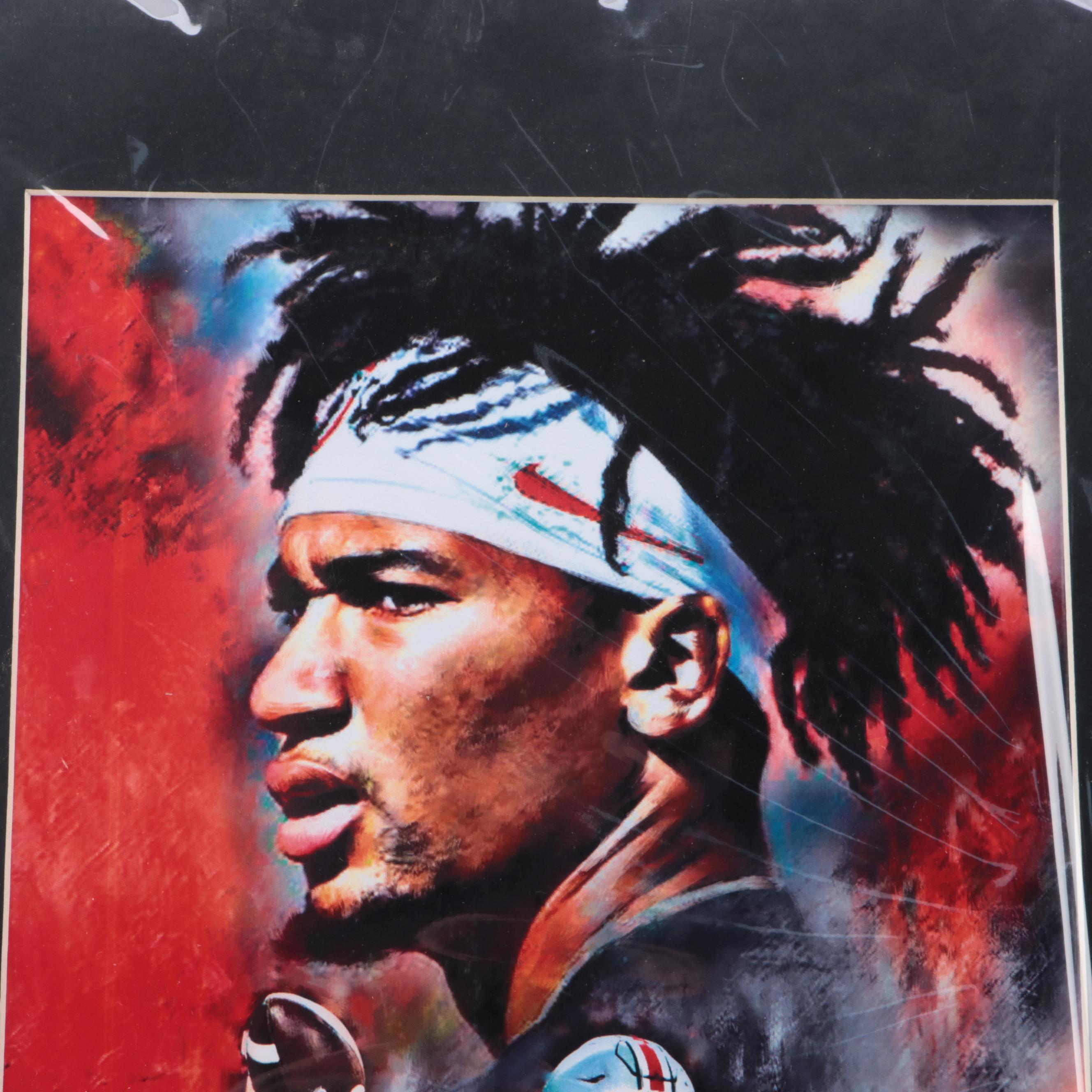 CJ Stroud Signed Ohio State Buckeyes Football with Matted Artwork