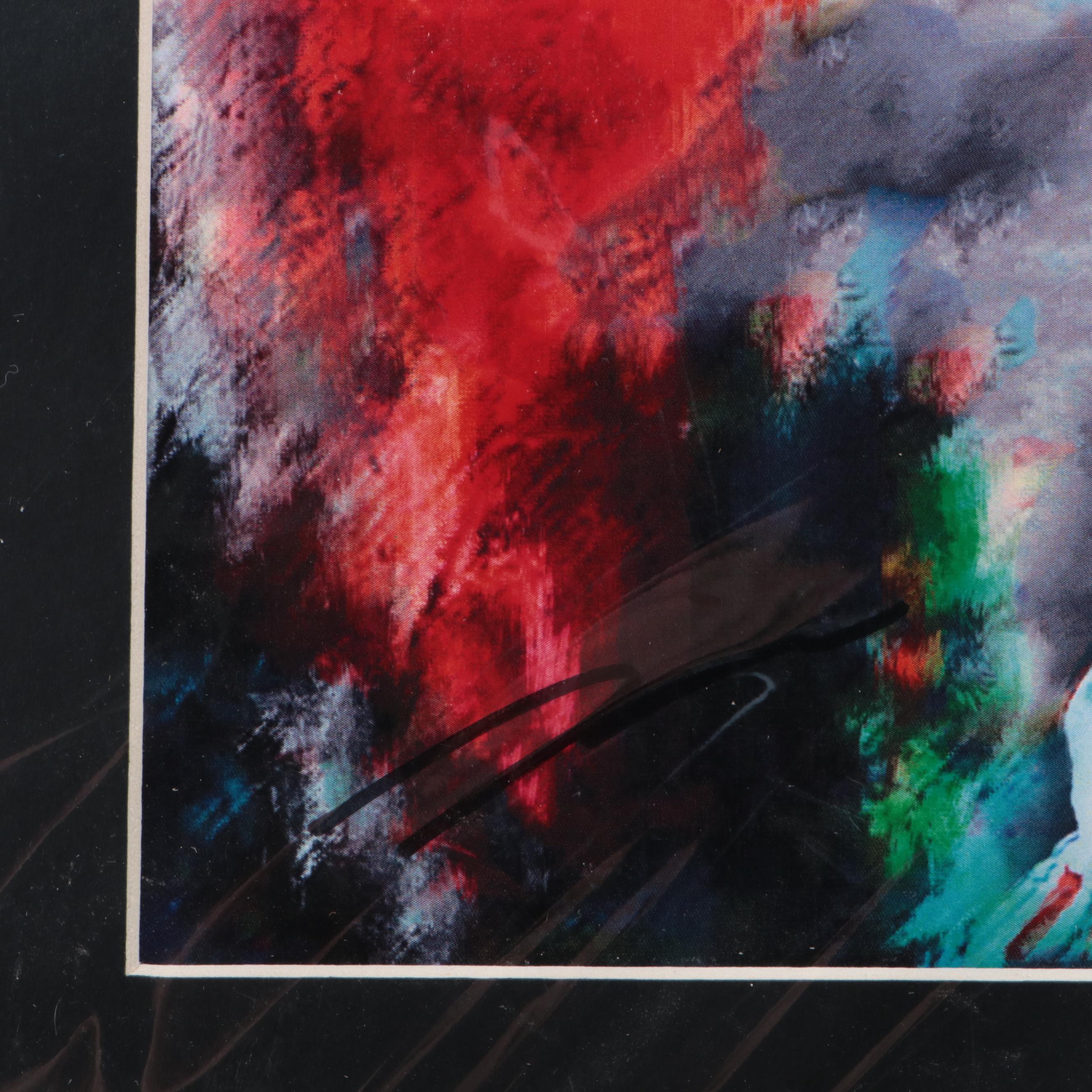 CJ Stroud Signed Ohio State Buckeyes Football with Matted Artwork