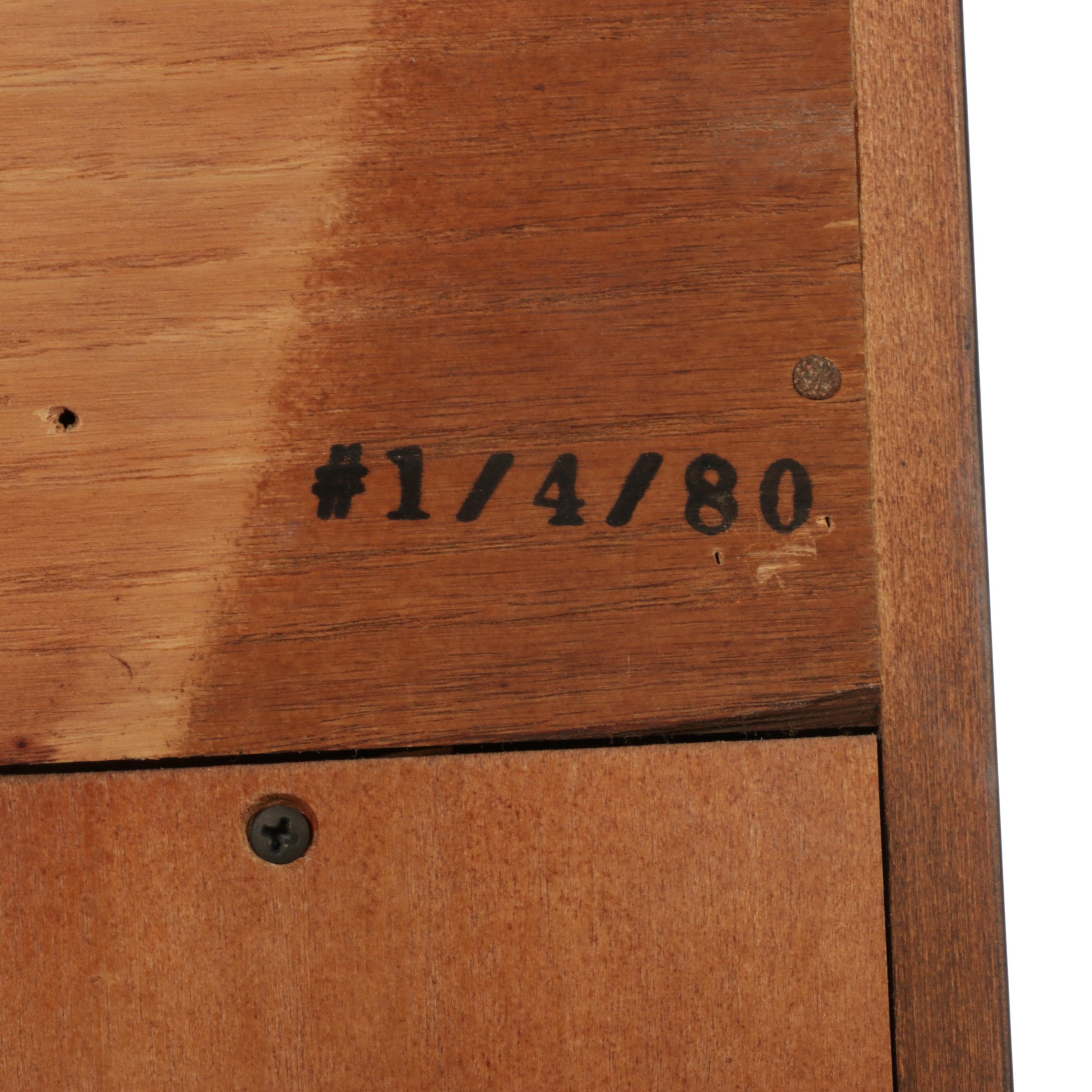 Henredon Modern Oak and Brass Mounted Glass Display Cabinet