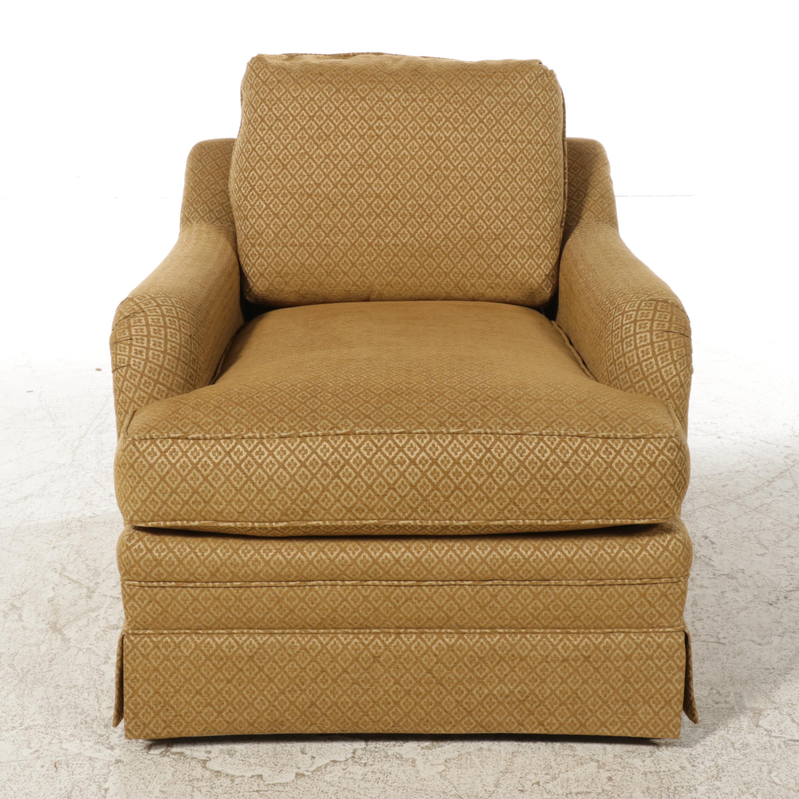 Custom Upholstered Lounge Chair in Woven Pattern