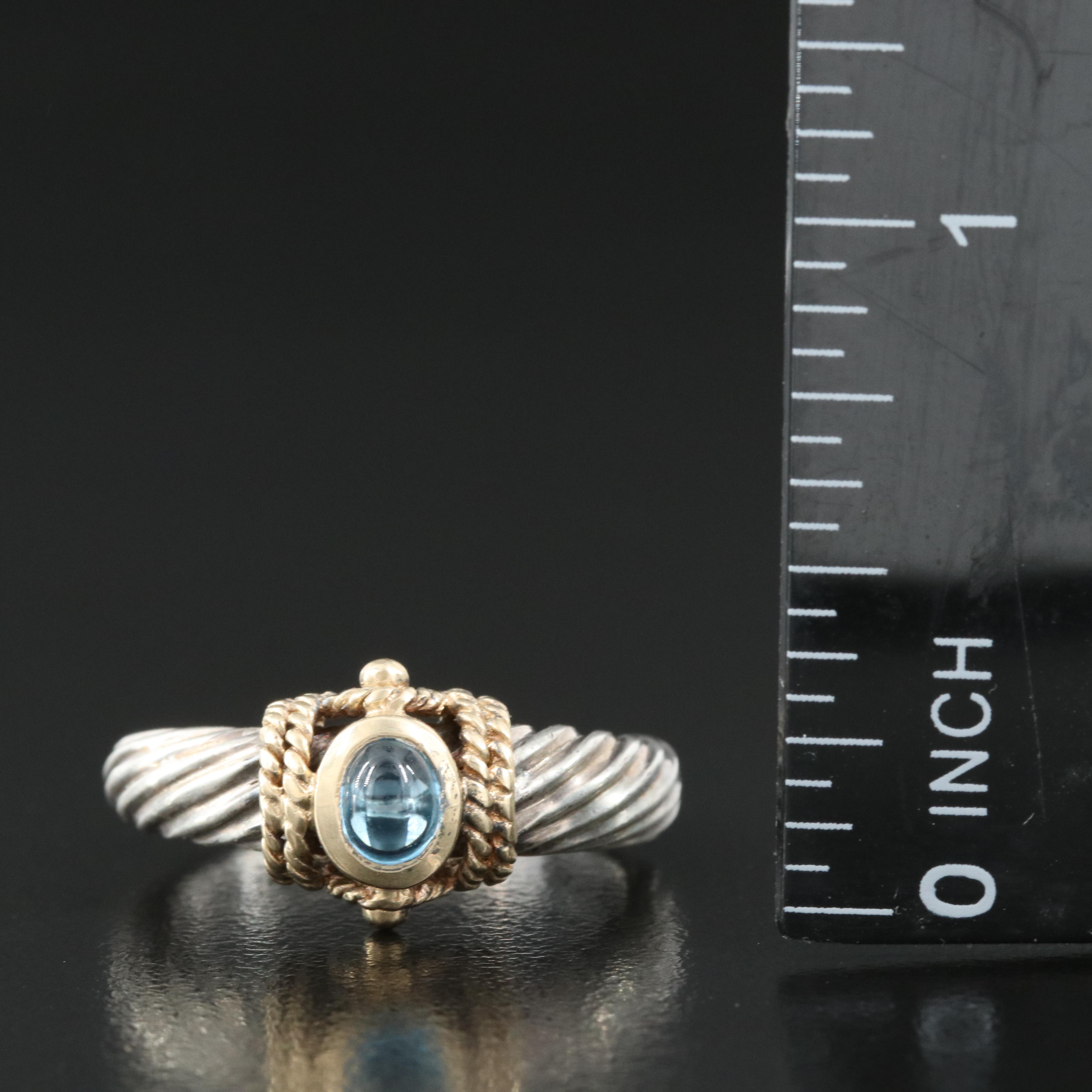 Sterling Topaz Ring with 14K Accent