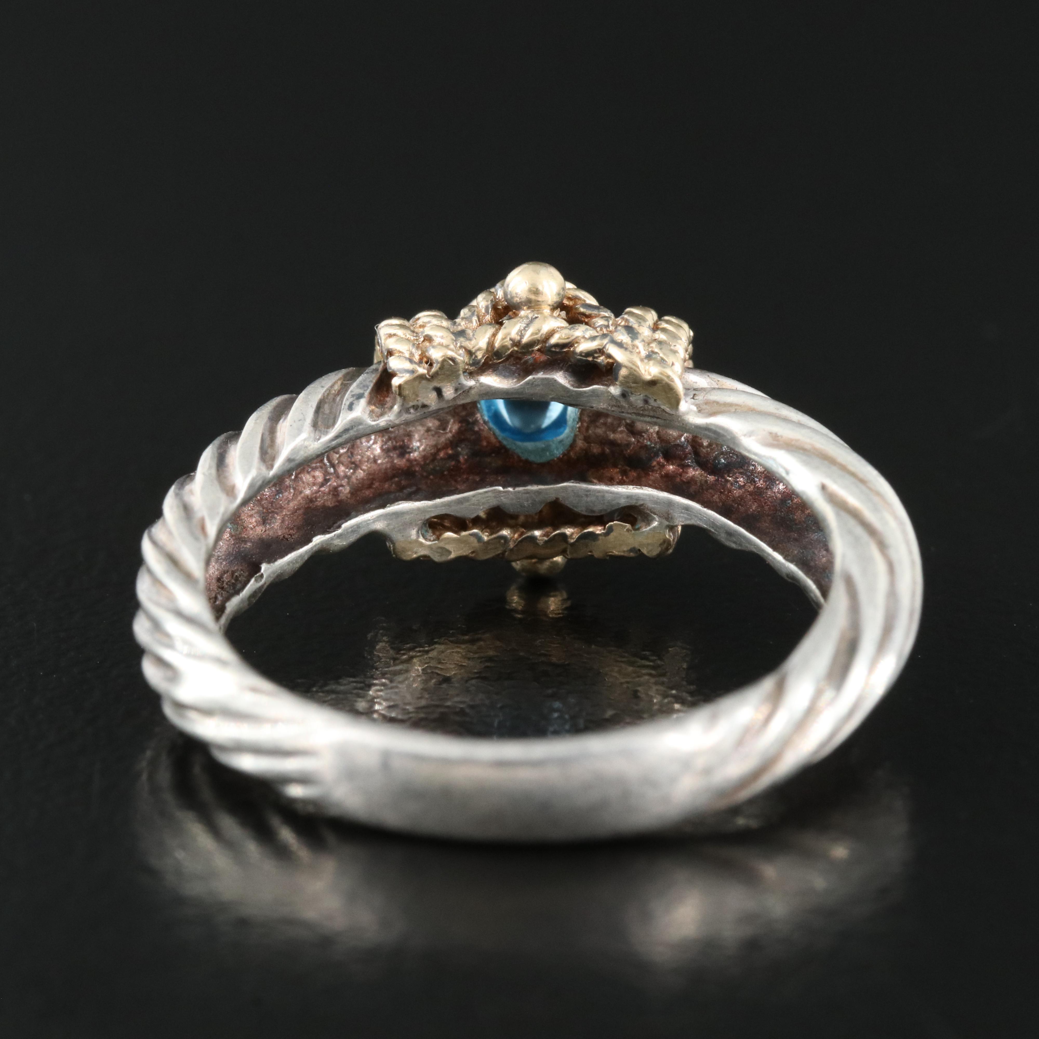 Sterling Topaz Ring with 14K Accent