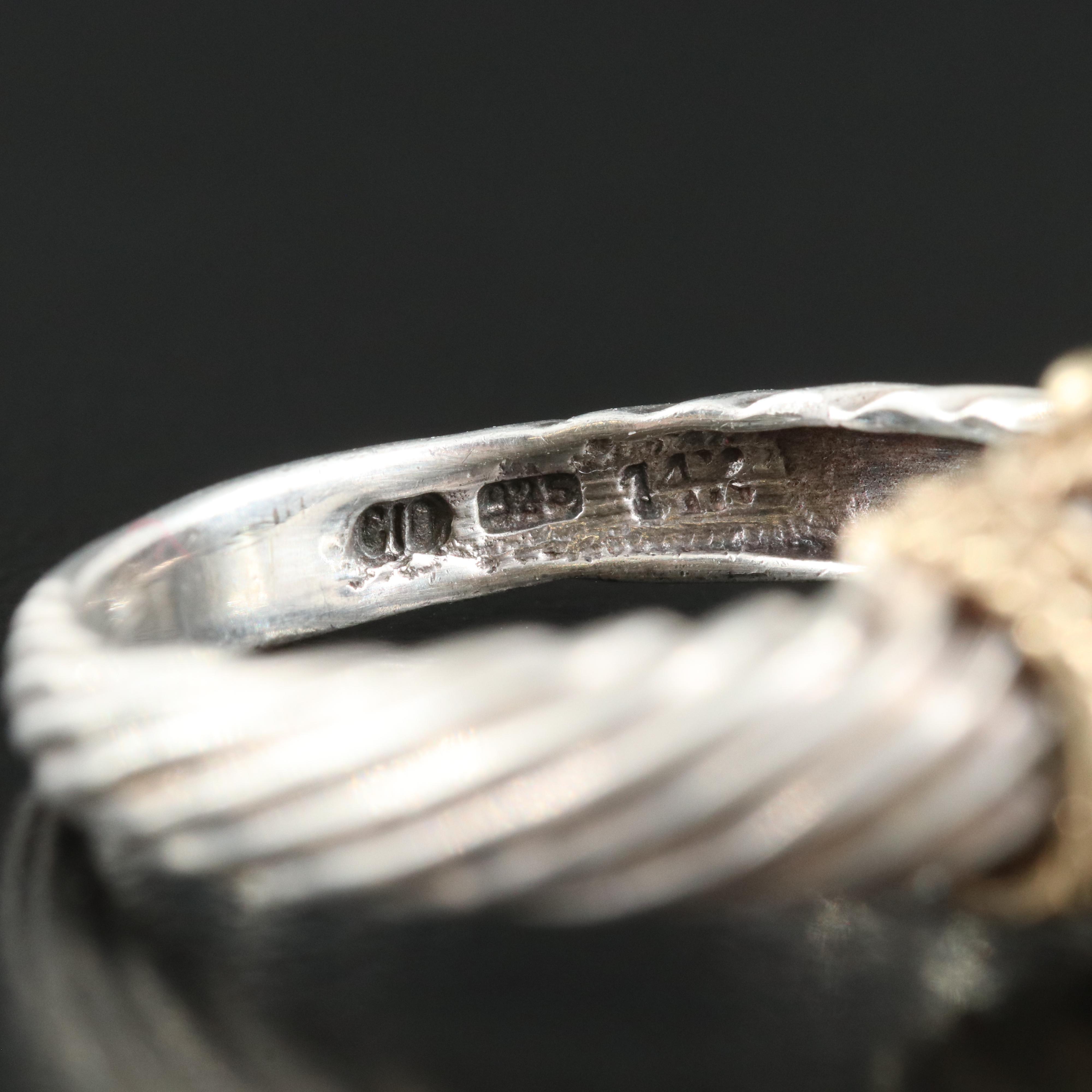 Sterling Topaz Ring with 14K Accent