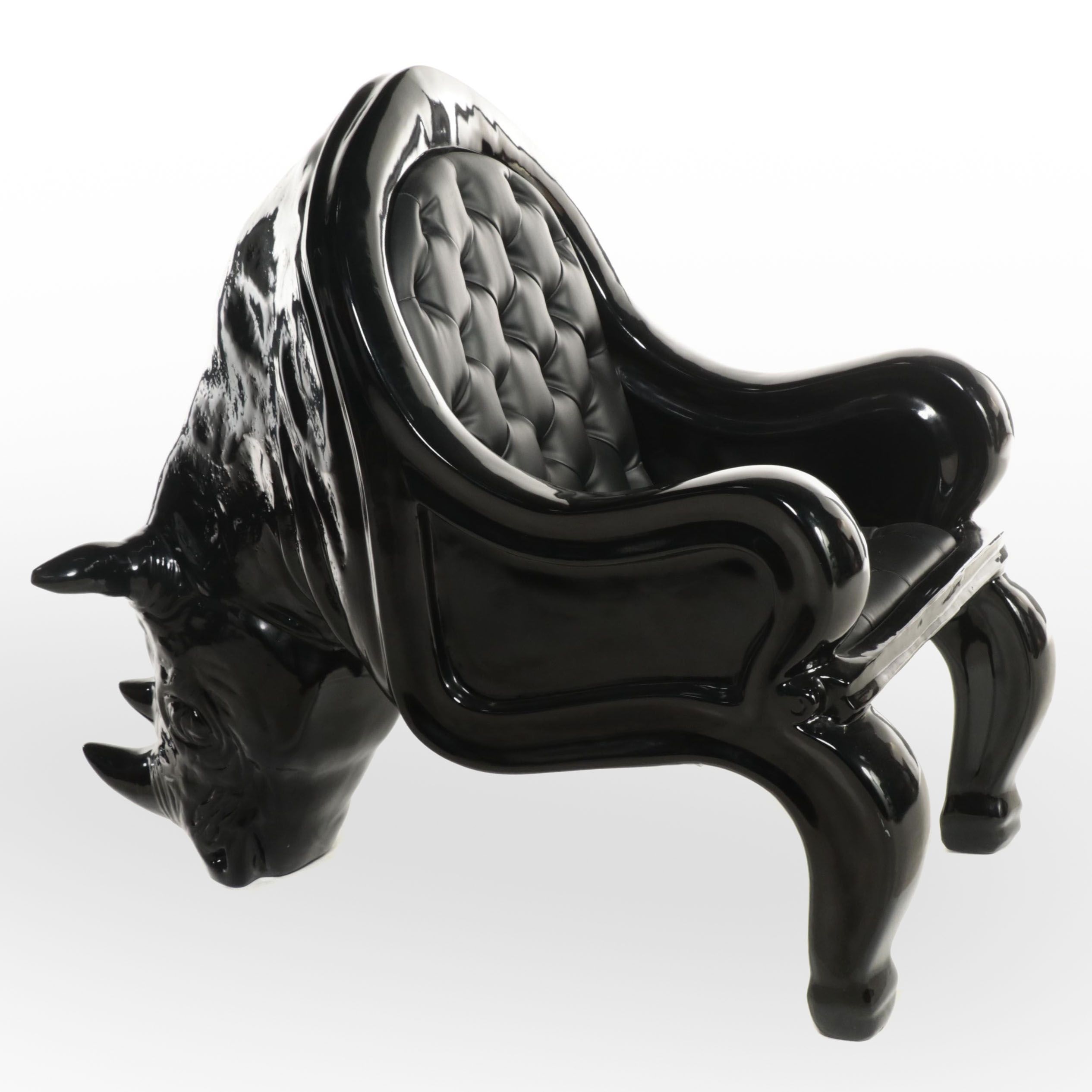 Neuu Design Emporium Rhino Chair after Maximo Riera with Tufted Leather