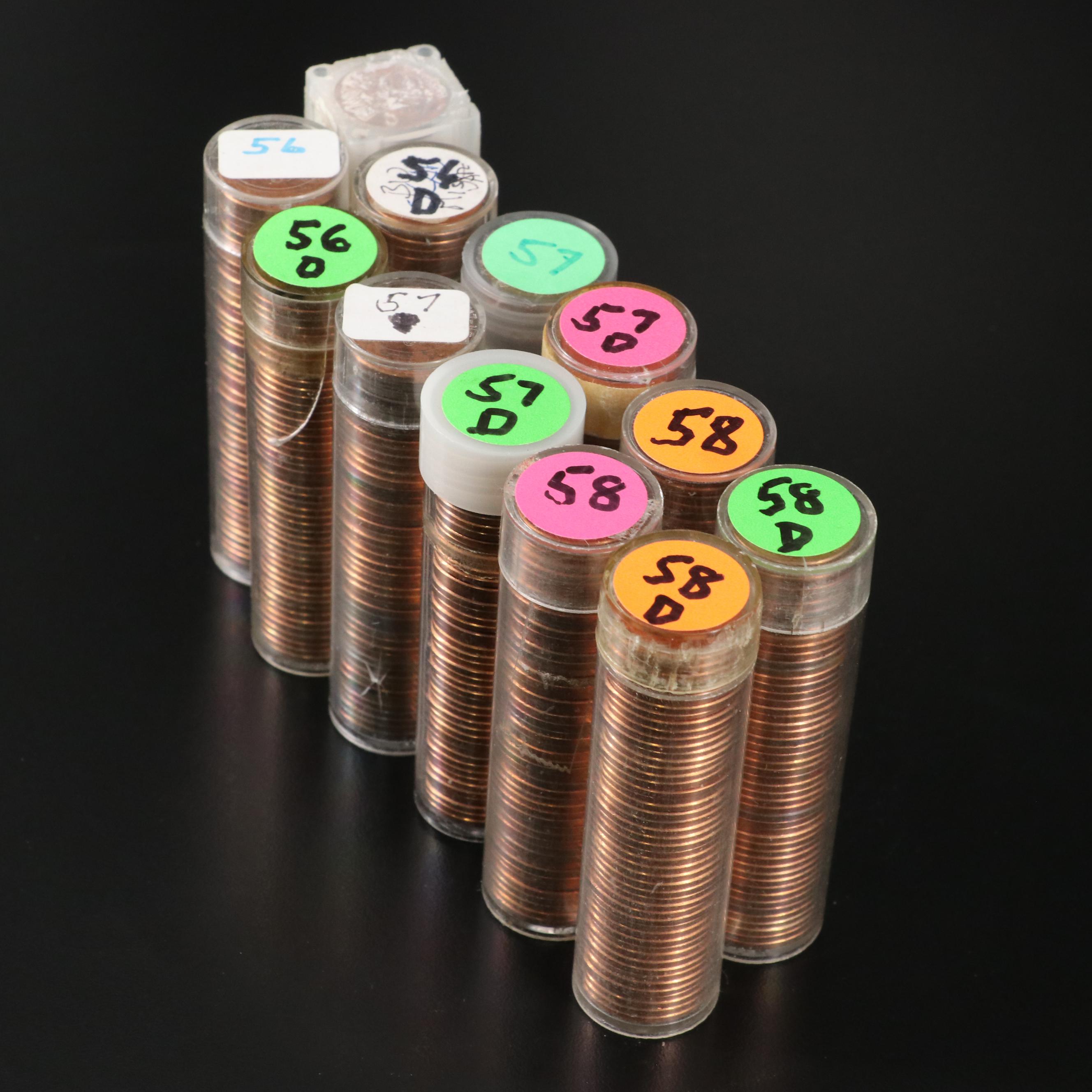 Collection of Twelve BU Rolls of Lincoln Wheat Cents