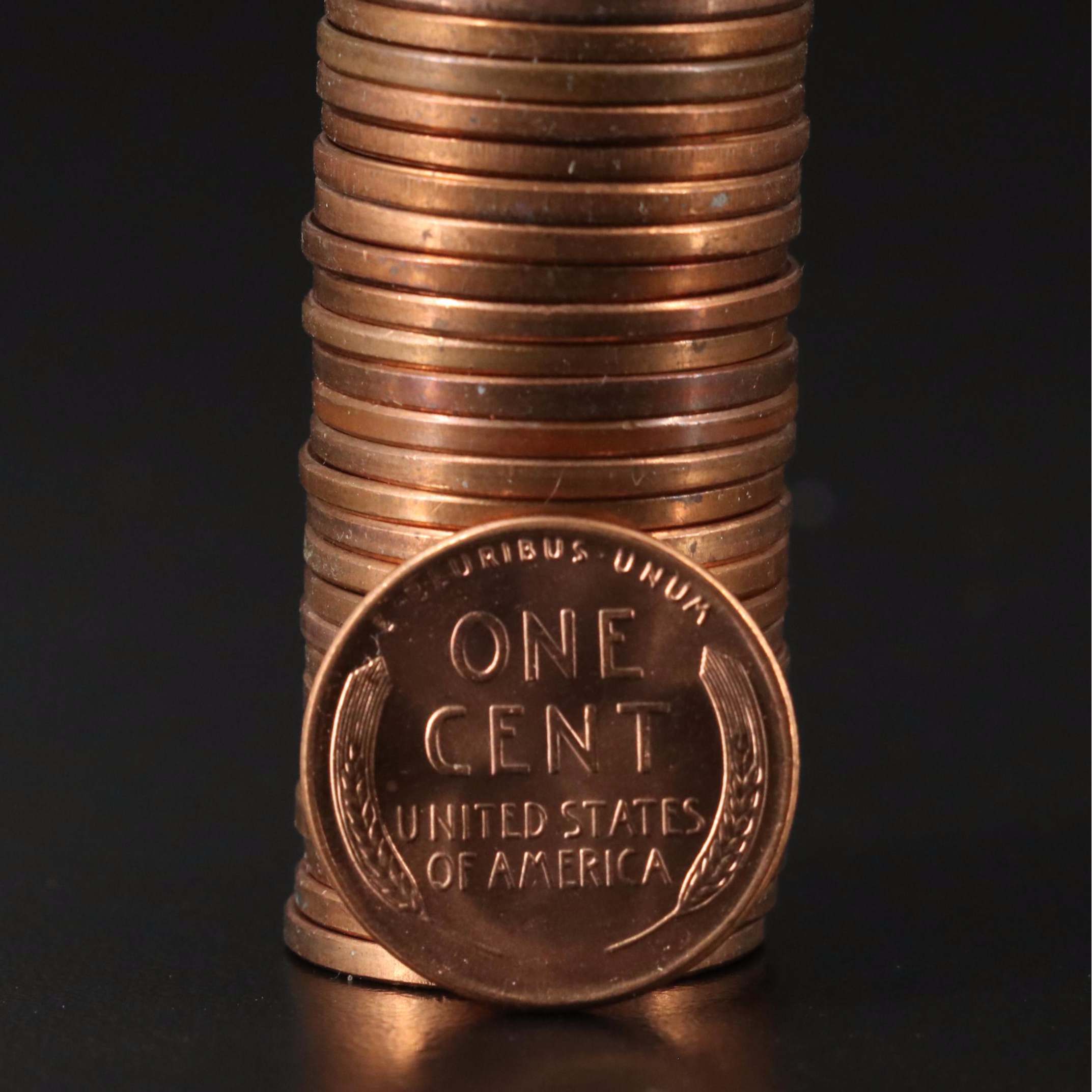 Collection of Twelve BU Rolls of Lincoln Wheat Cents