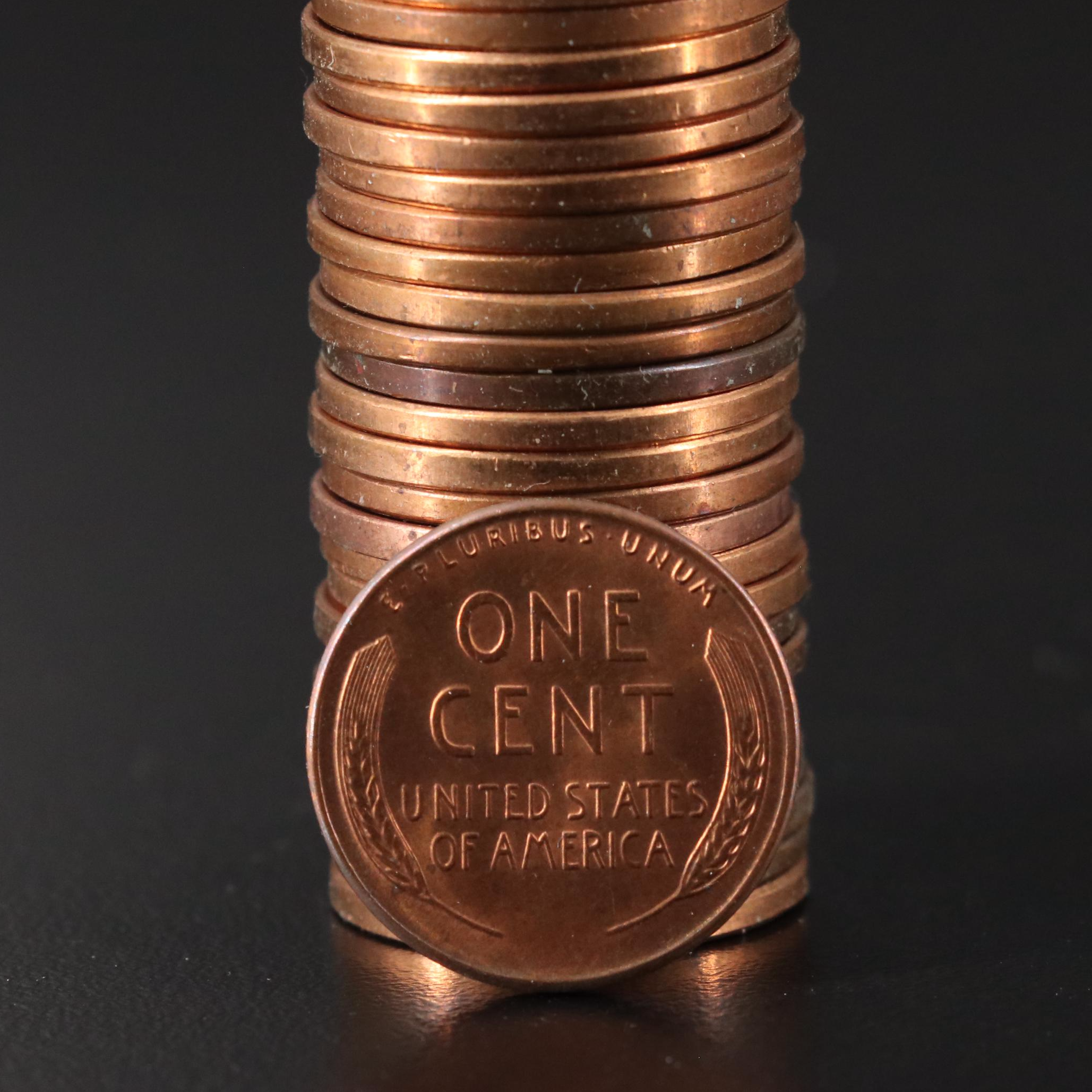 Collection of Twelve BU Rolls of Lincoln Wheat Cents