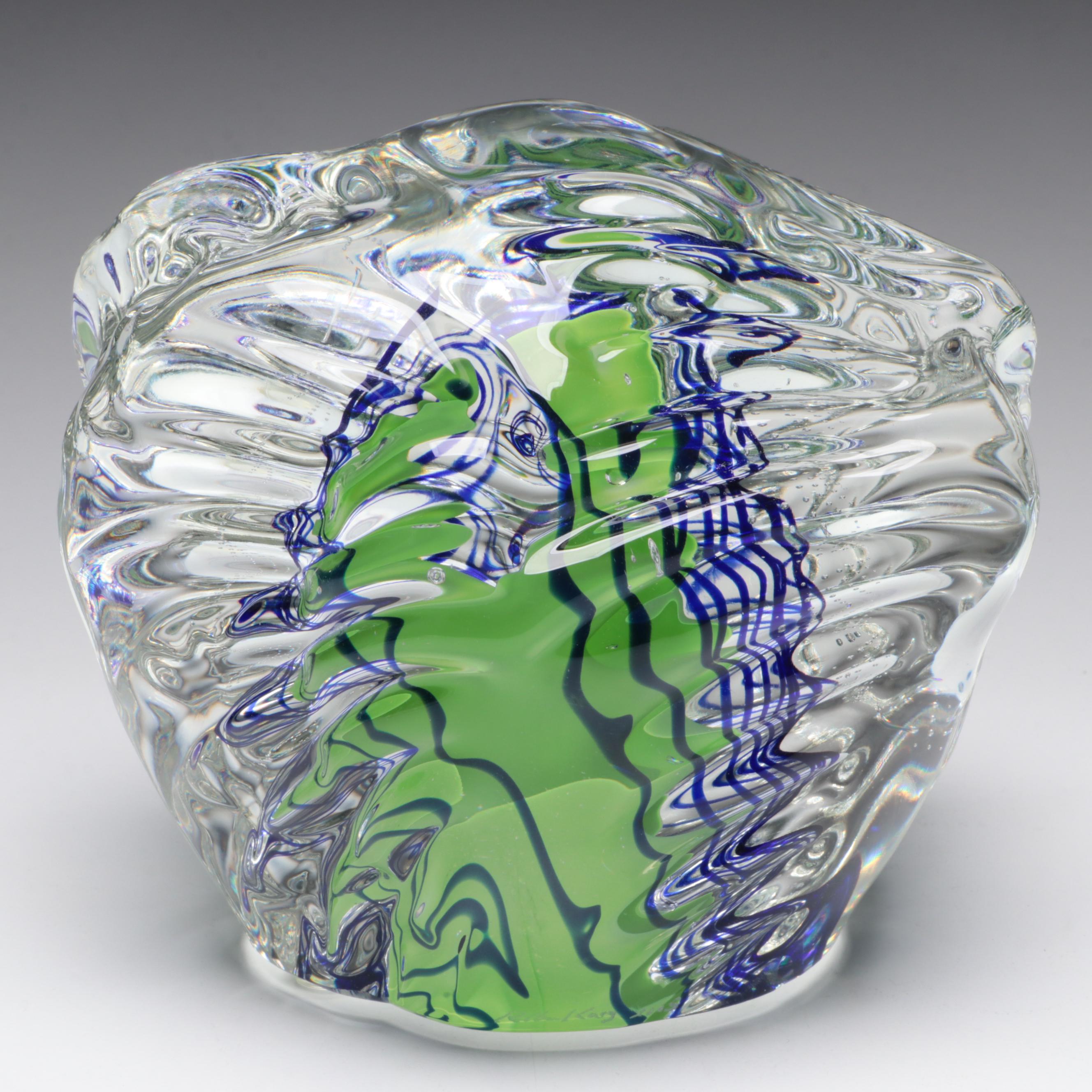 Rollin Karg Abstract Art Glass Sculpture, 2005