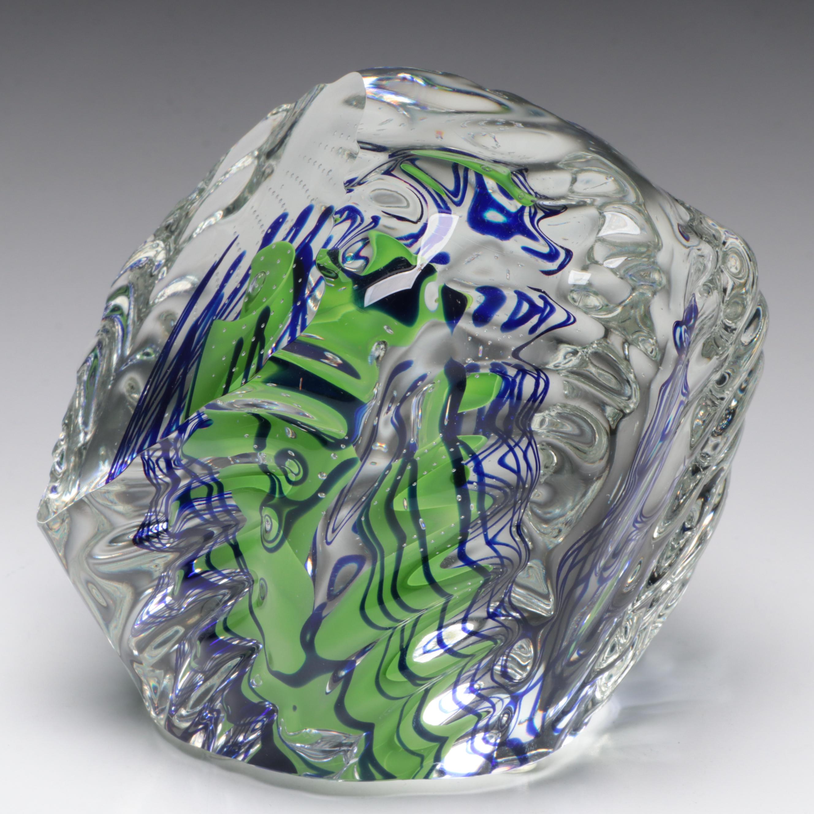 Rollin Karg Abstract Art Glass Sculpture, 2005