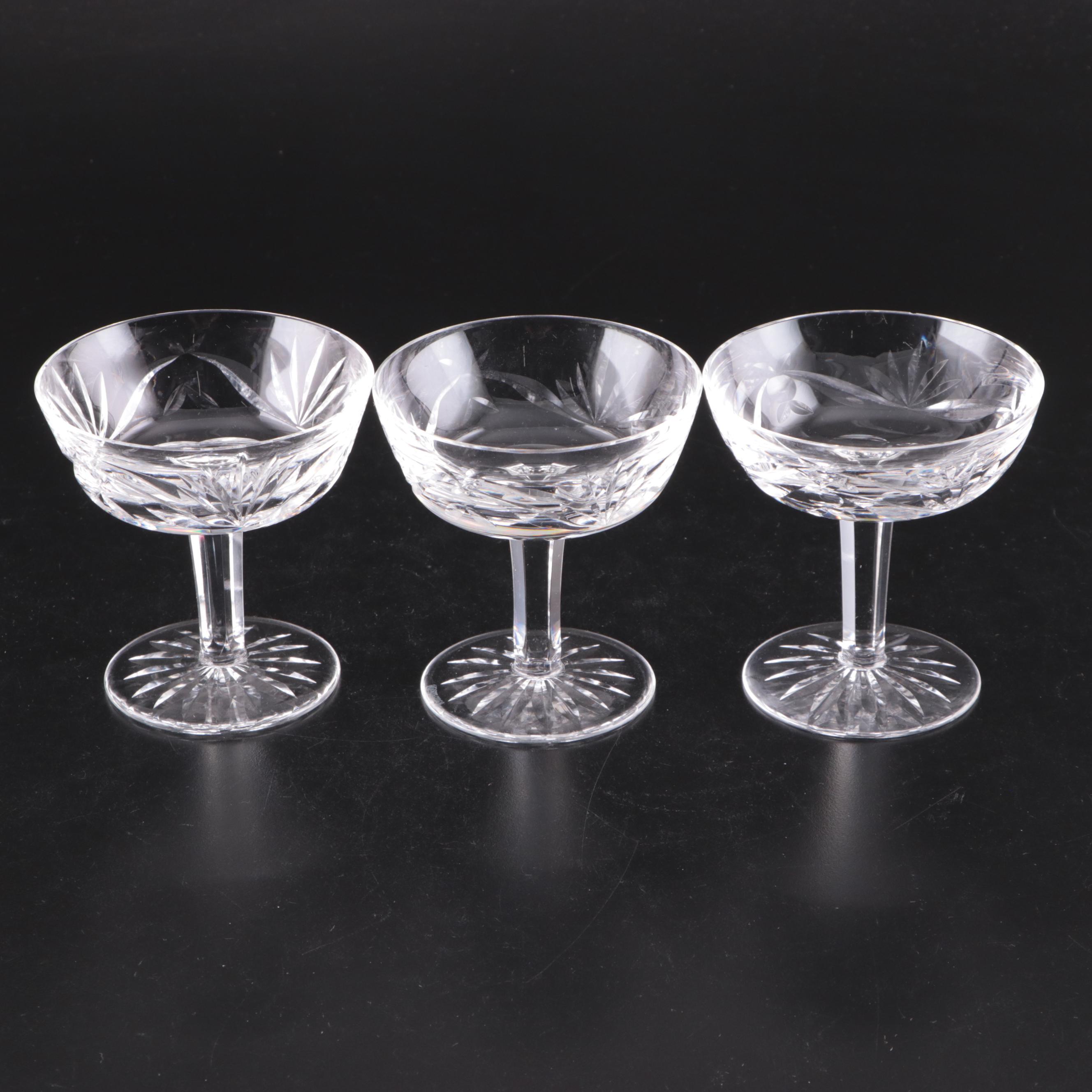 Waterford Crystal "Ashling" Coupes and "Alana"  Wine Glasses