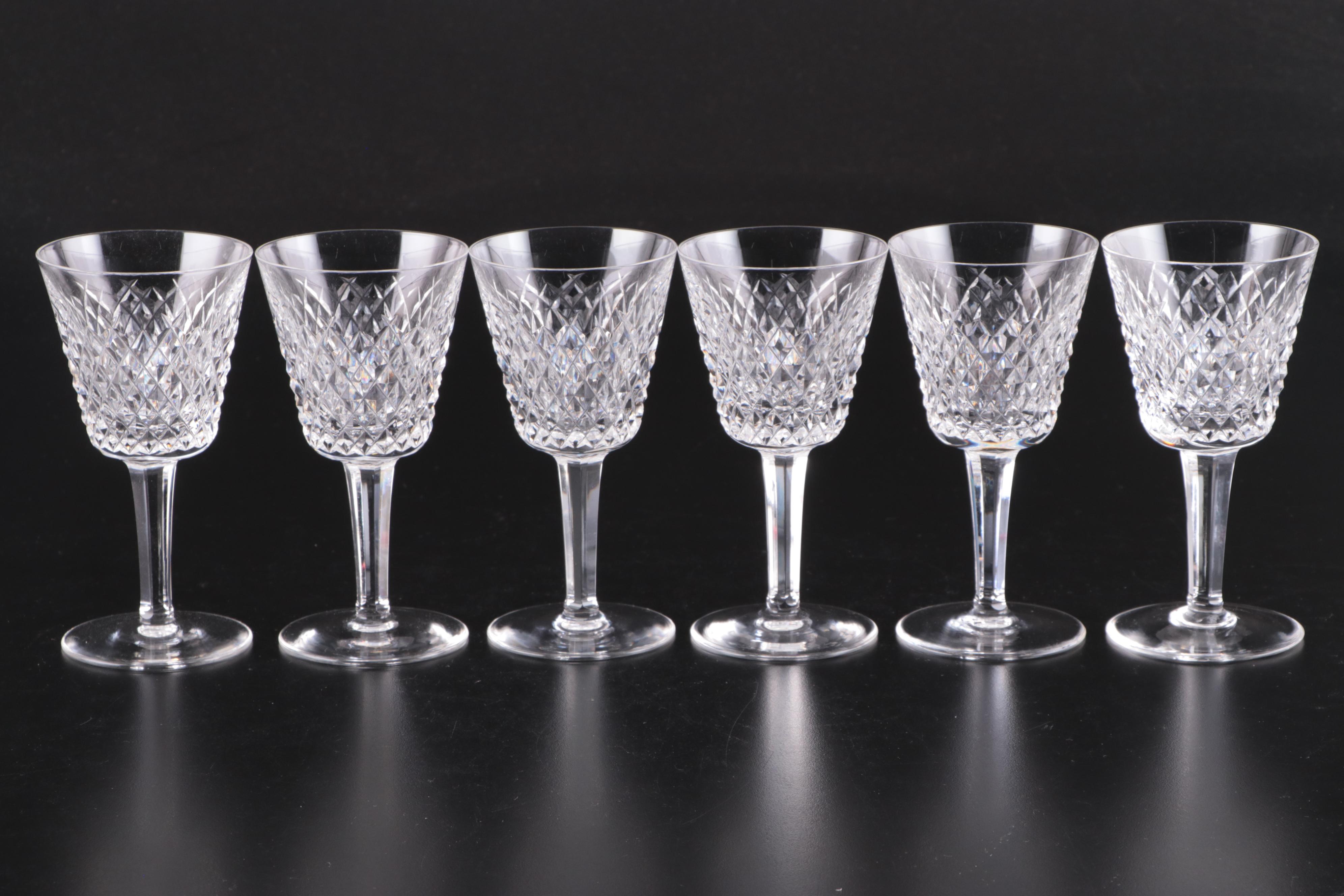 Waterford Crystal "Ashling" Coupes and "Alana"  Wine Glasses