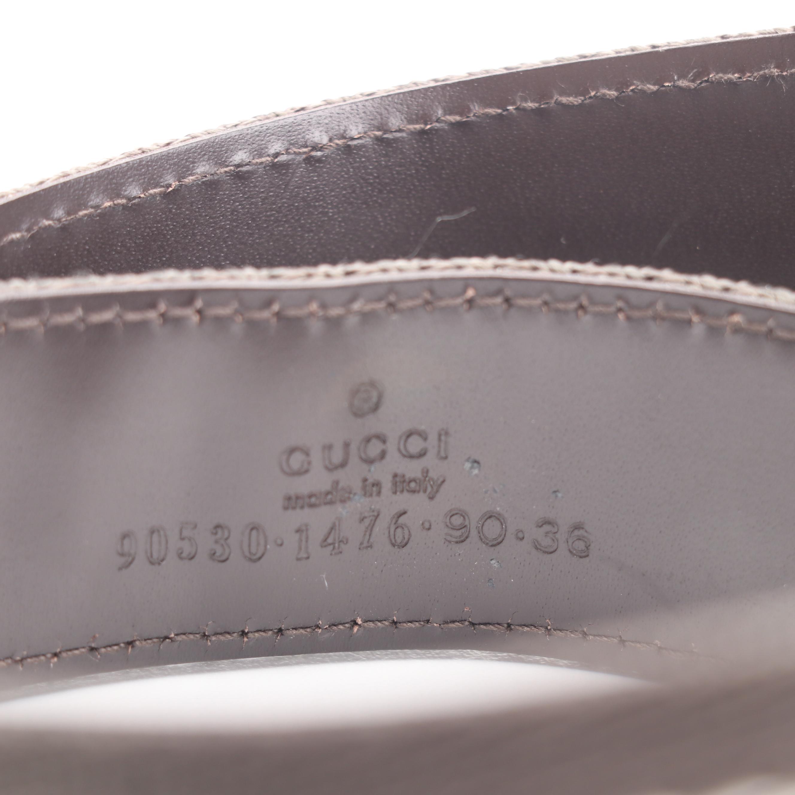 Gucci Vintage Multi-Color Fabric and Leather Belt