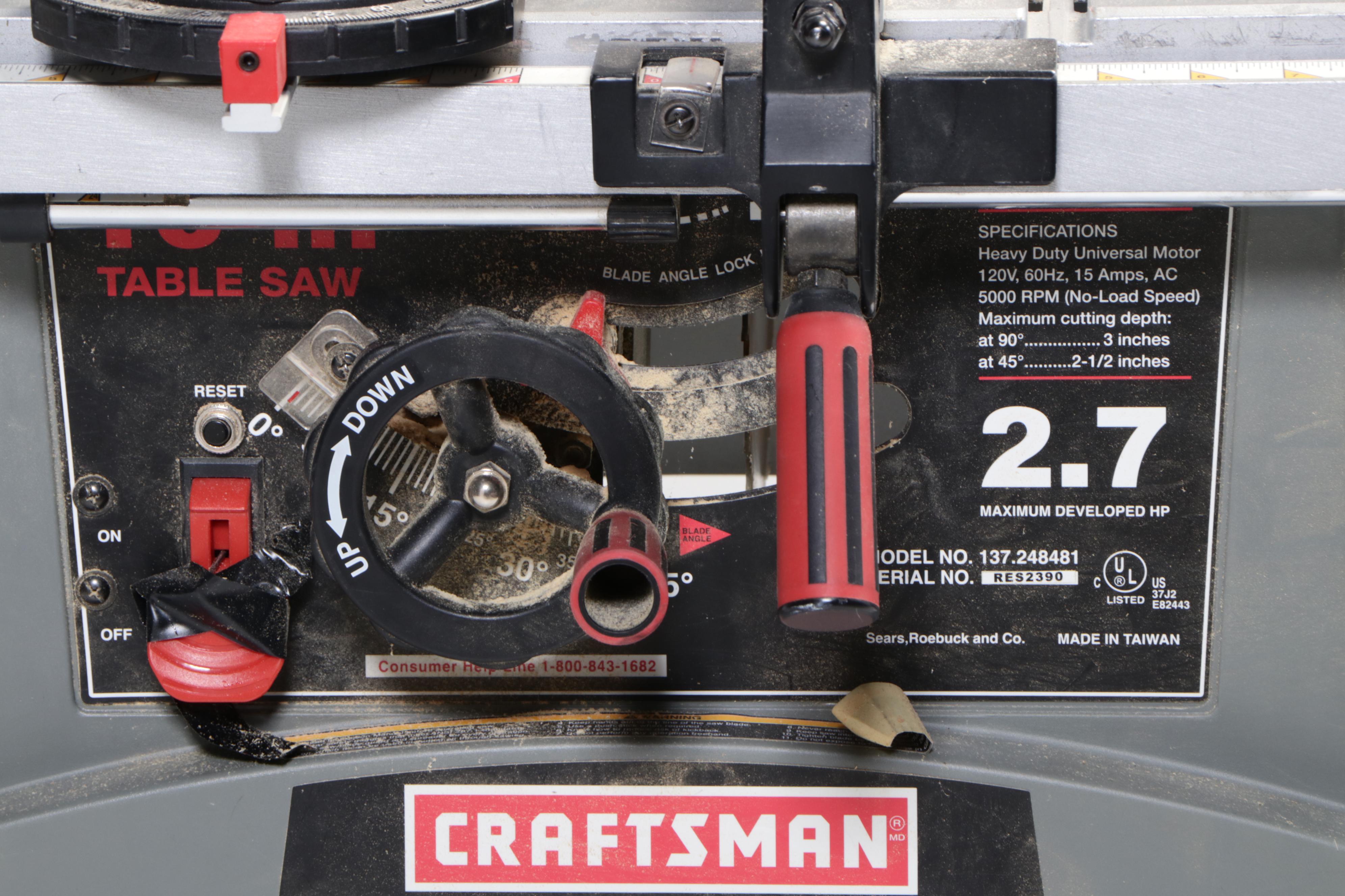 Craftsman 10" Blade Table Saw