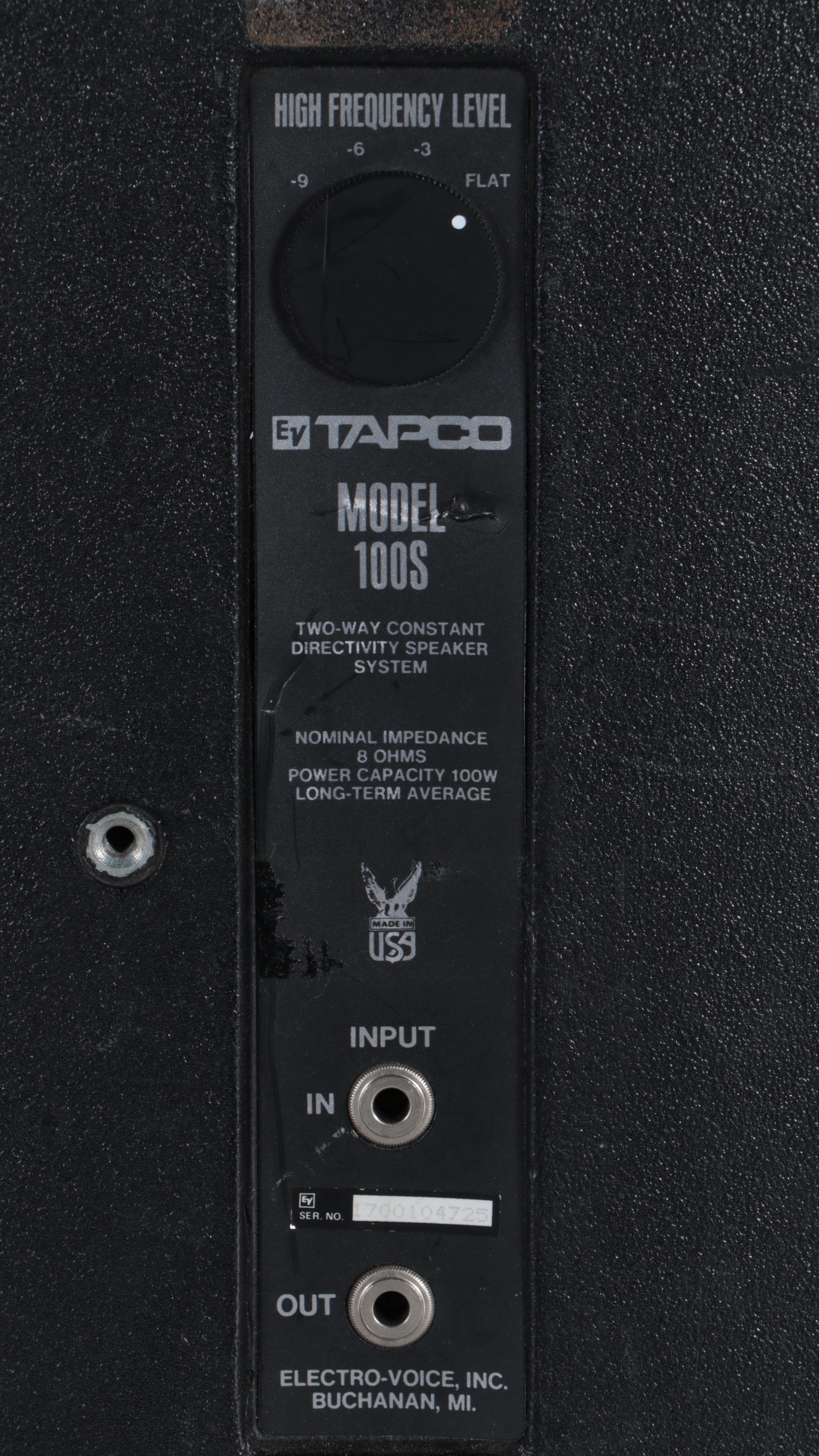 EV Tapco Model 100S Loudspeakers