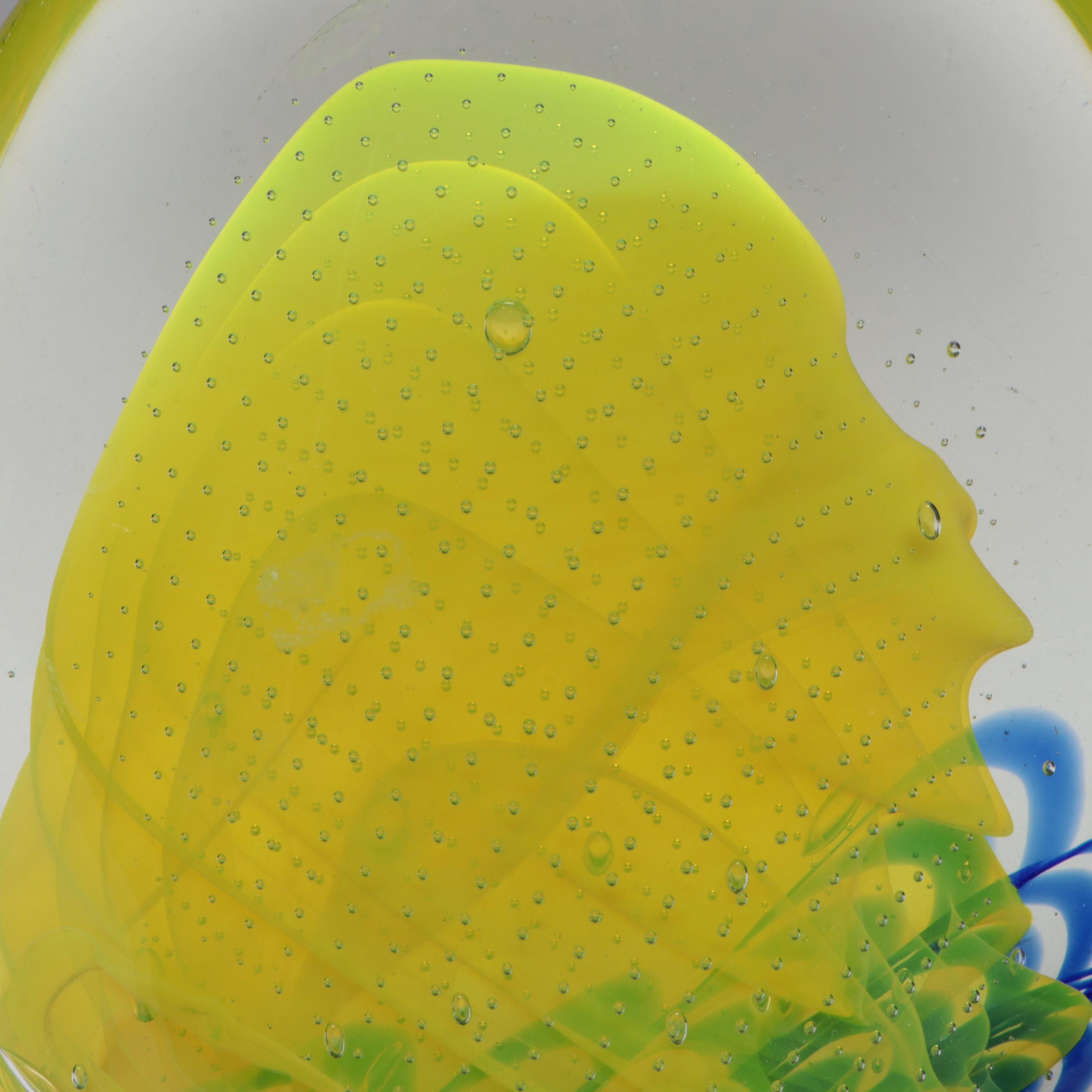 Rollin Karg Abstract Controlled Bubble Art Glass Sculpture, 2006