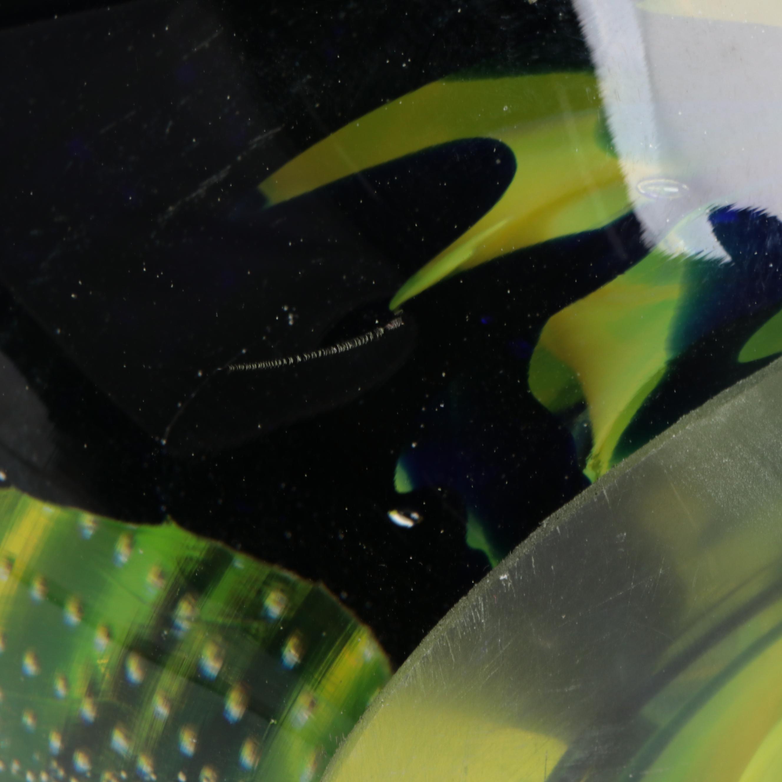 Rollin Karg Abstract Controlled Bubble Art Glass Sculpture, 2006