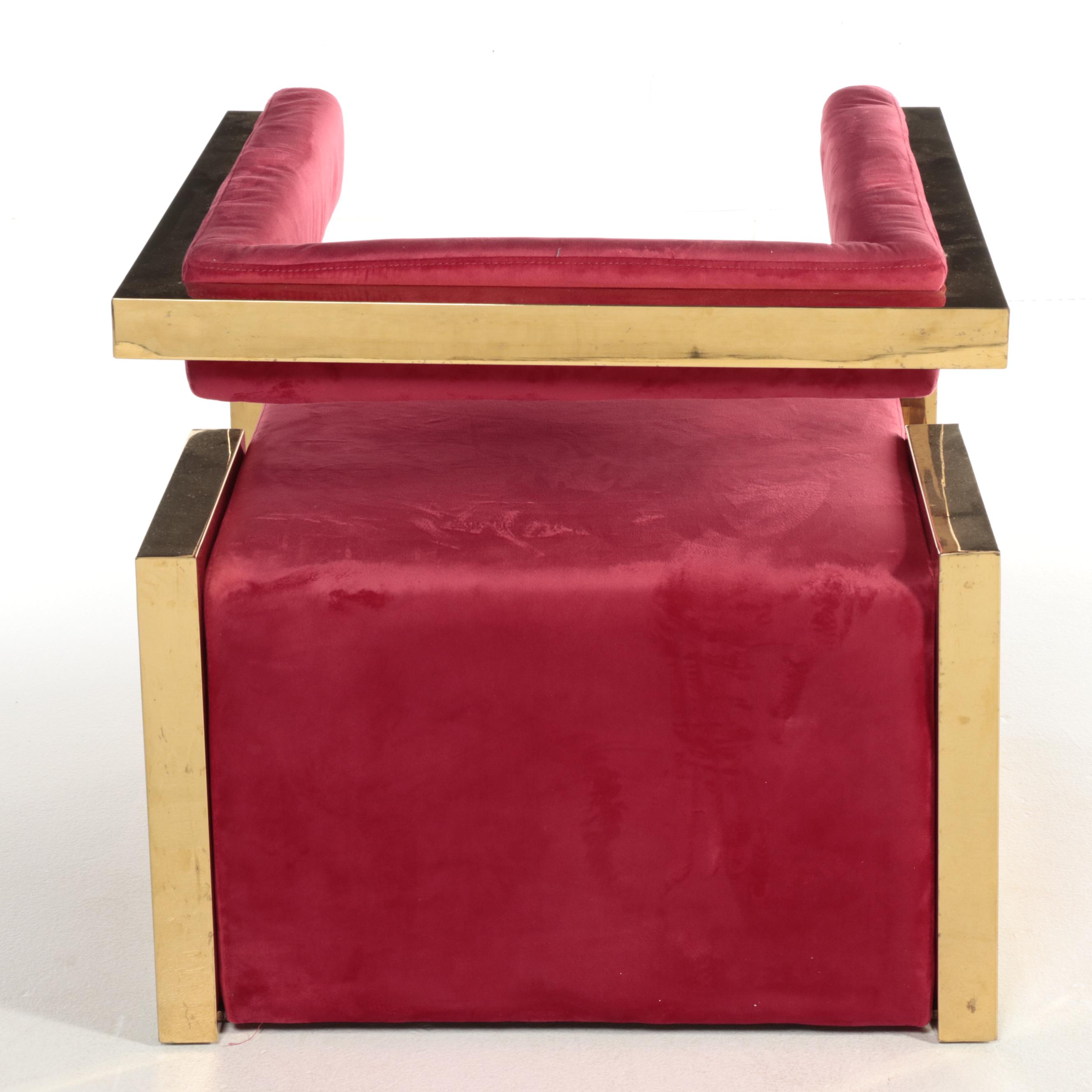 Pair of Neuu Design Studio Brass and Velvet Accent Chairs