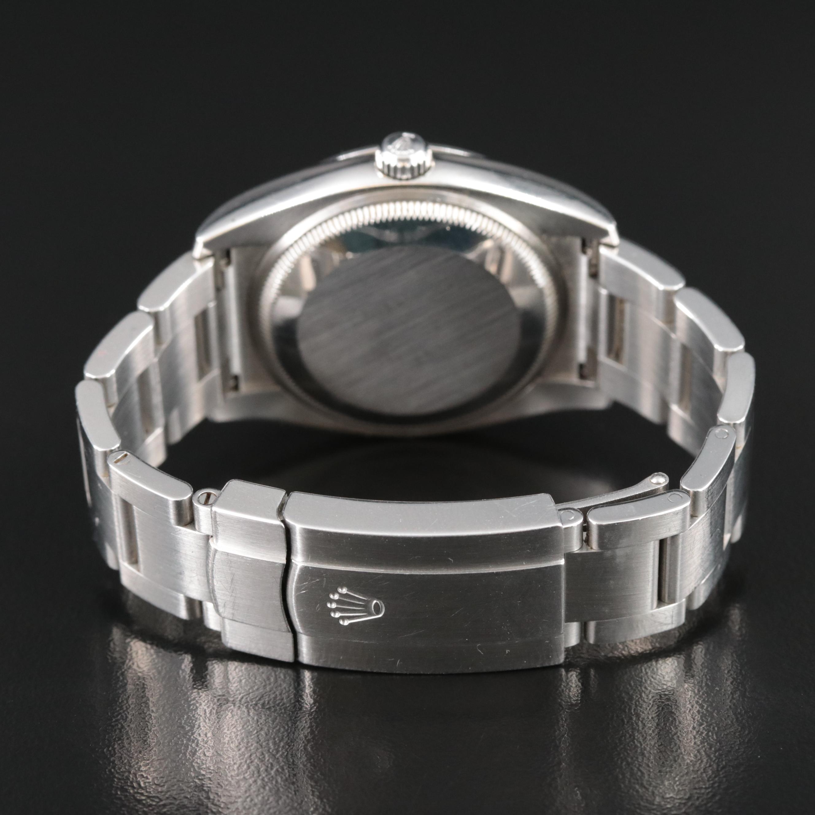 Rolex Oyster Perpetual Air-King Silver Dial, Arabic and Blue Markers Watch