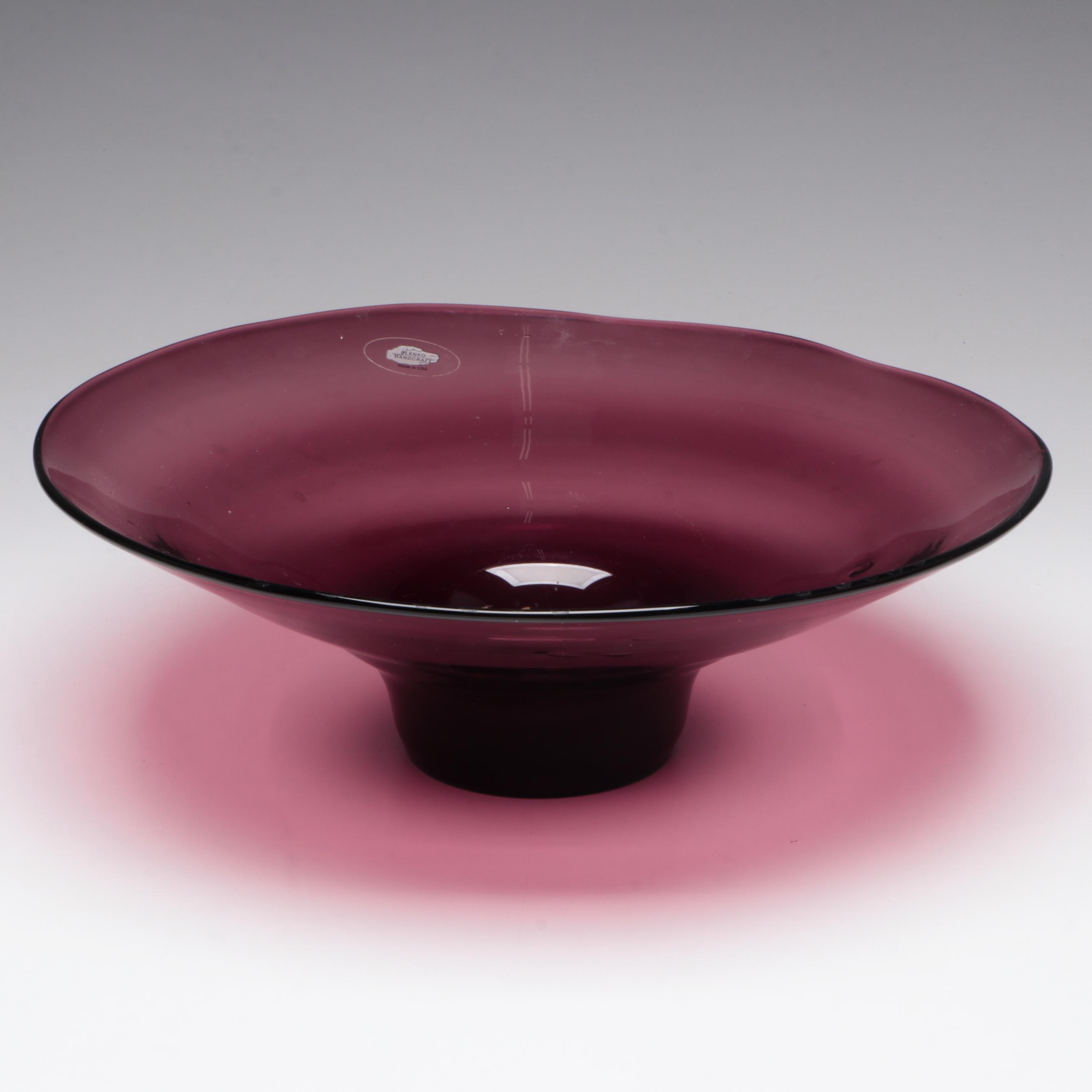 Blenko Amethyst Glass Console Bowl