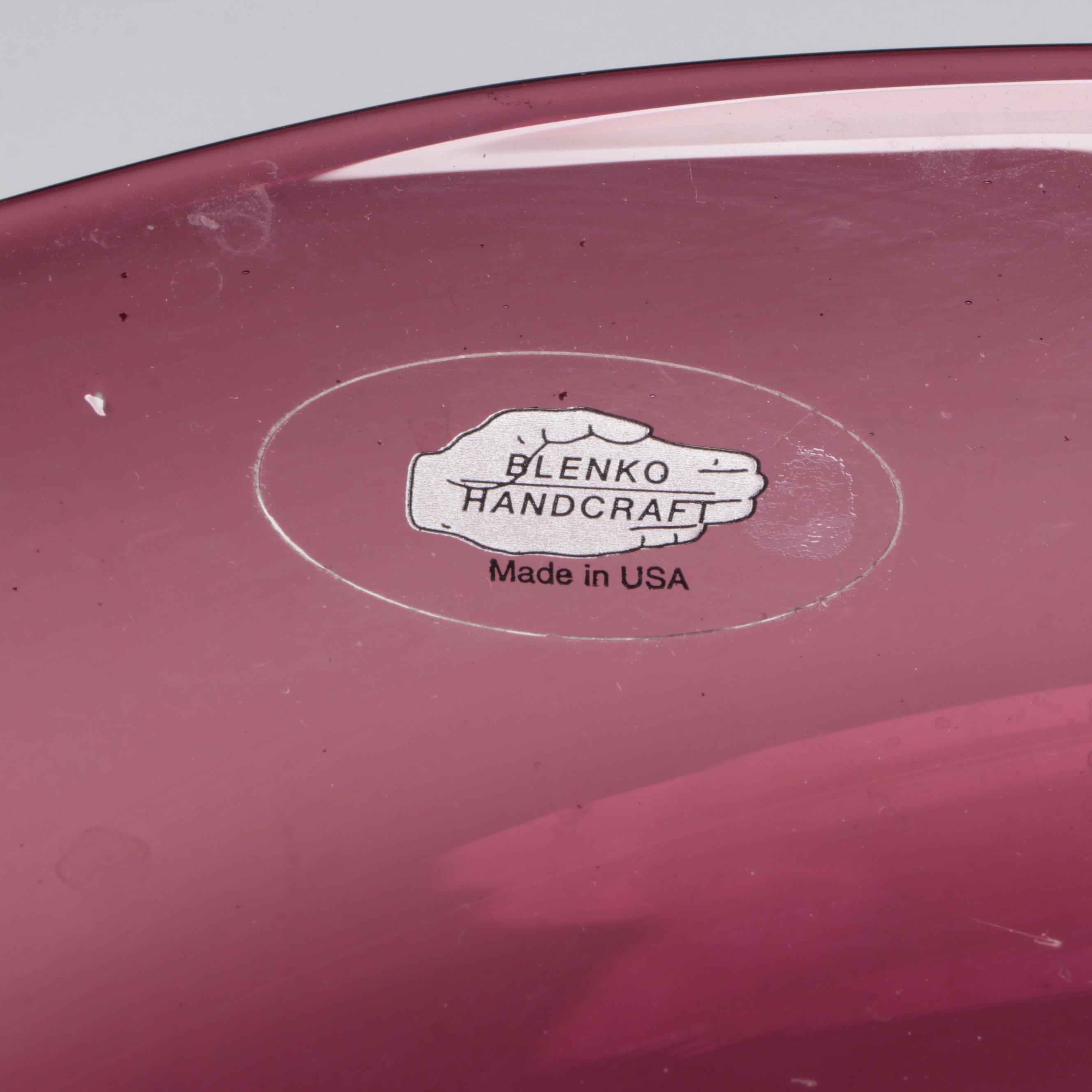 Blenko Amethyst Glass Console Bowl