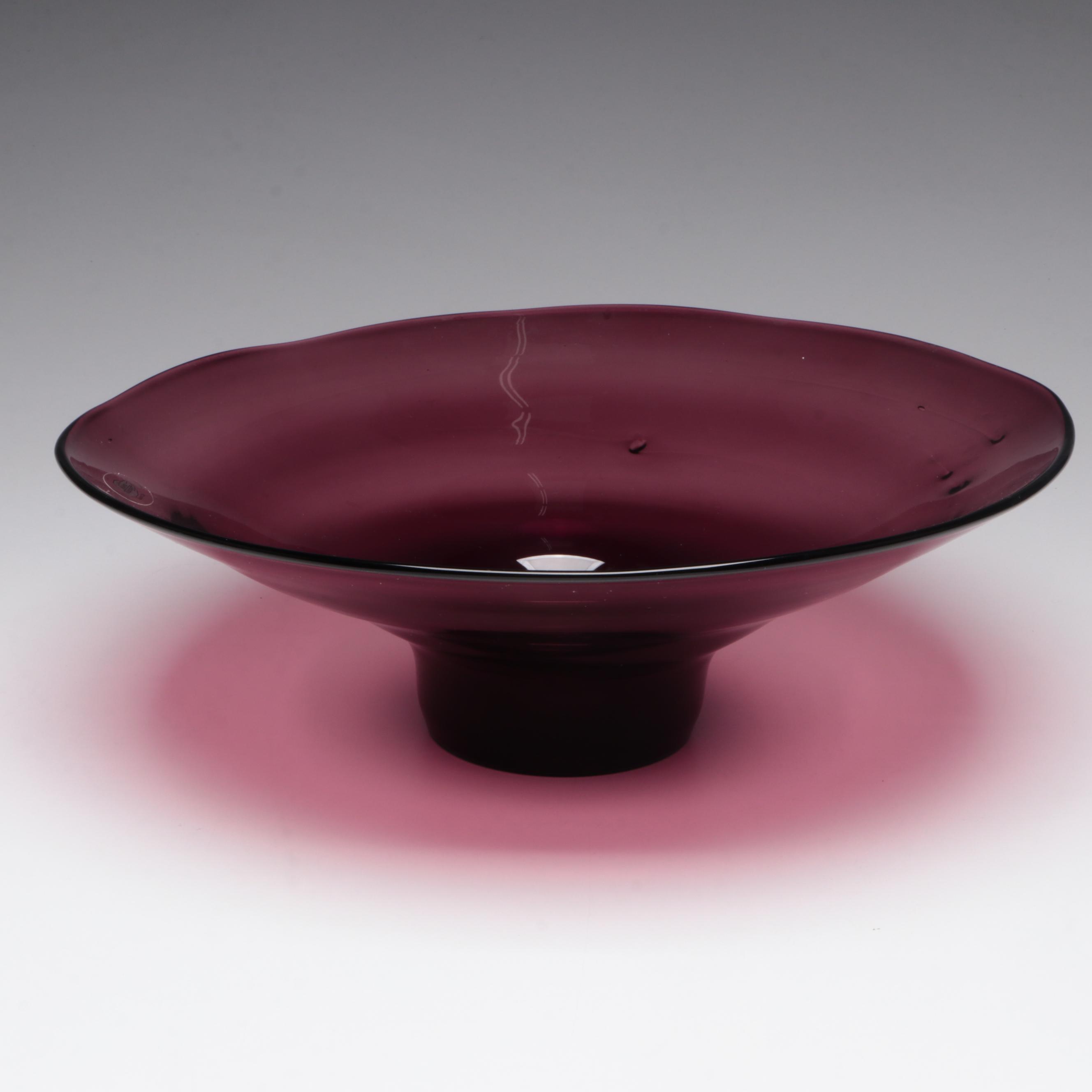 Blenko Amethyst Glass Console Bowl