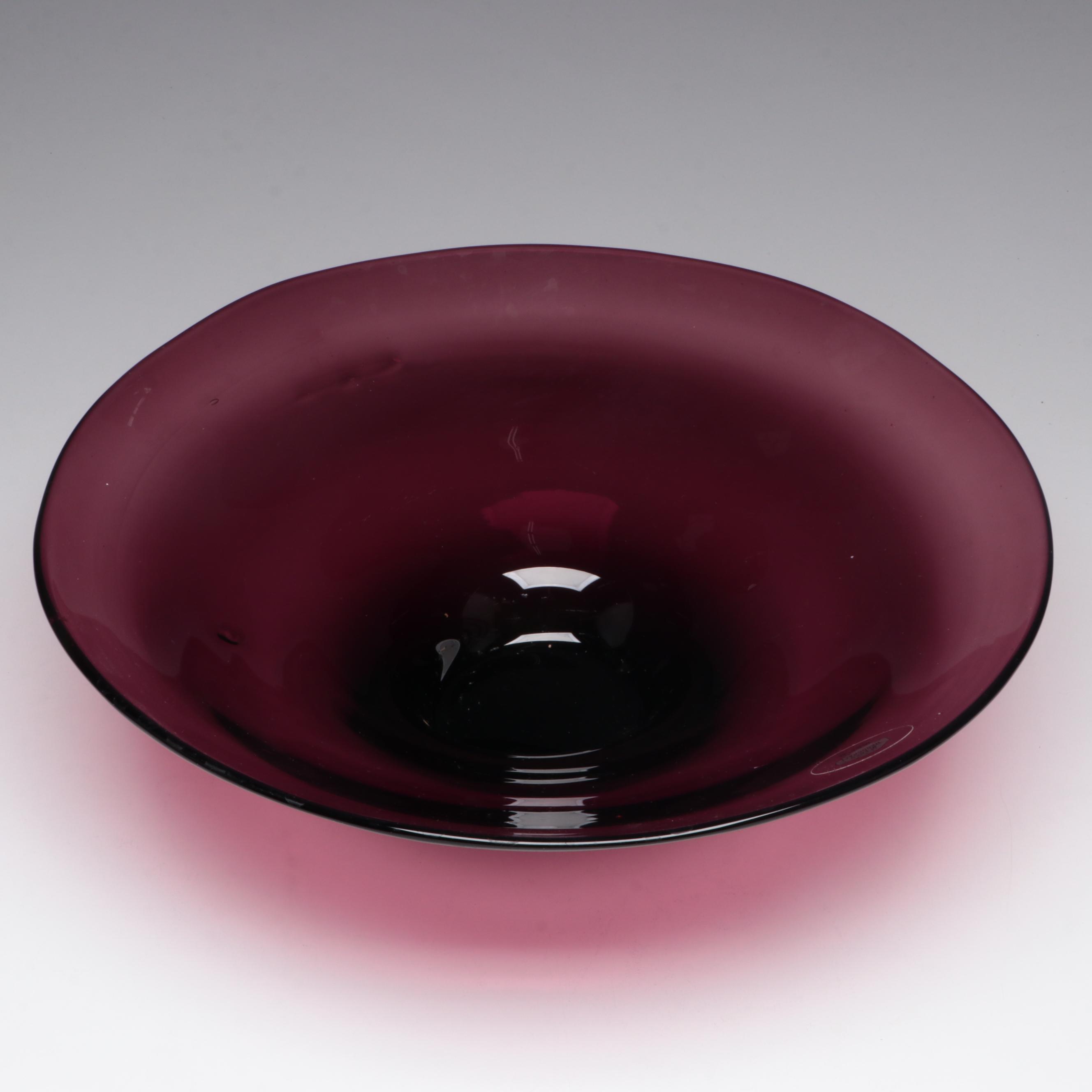 Blenko Amethyst Glass Console Bowl