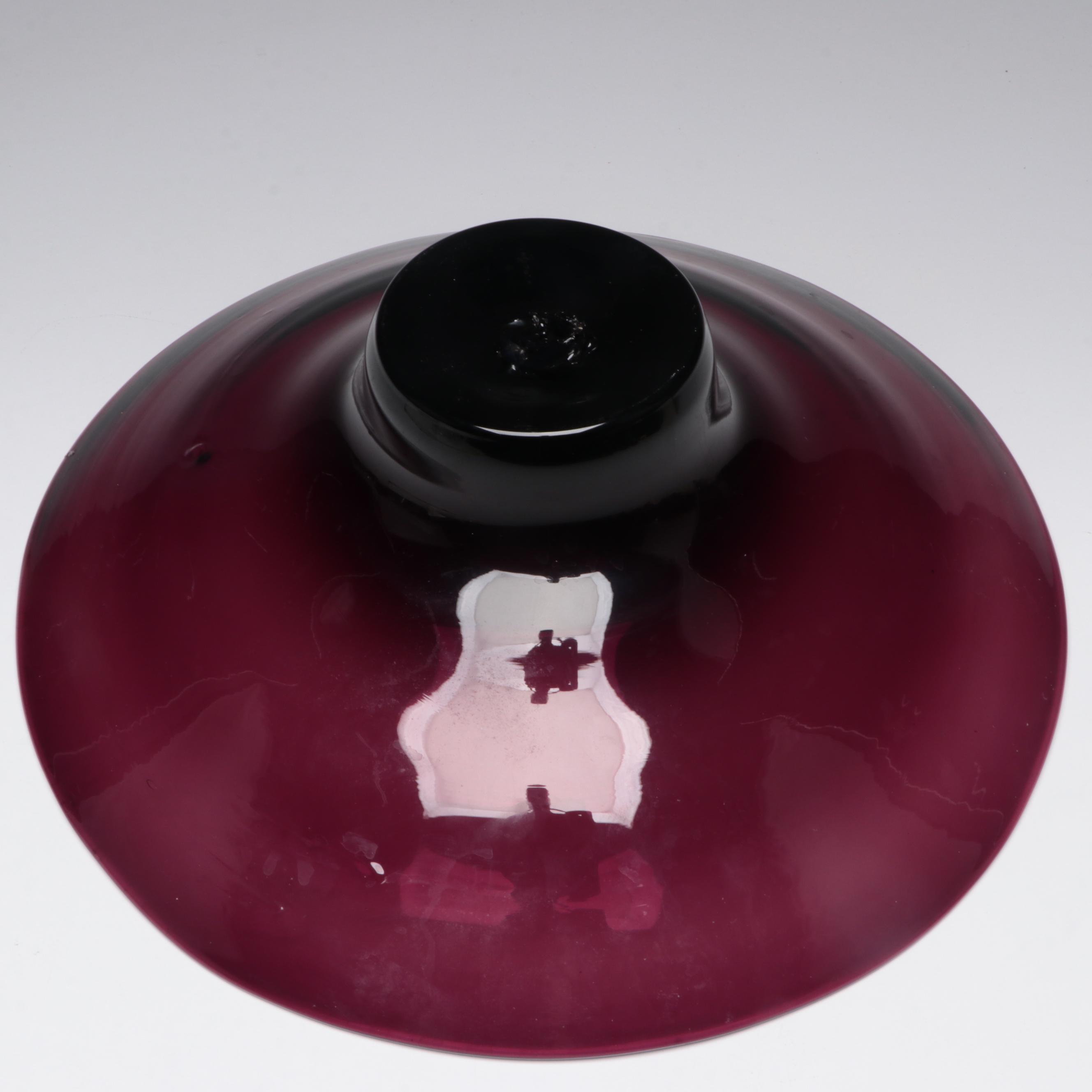 Blenko Amethyst Glass Console Bowl