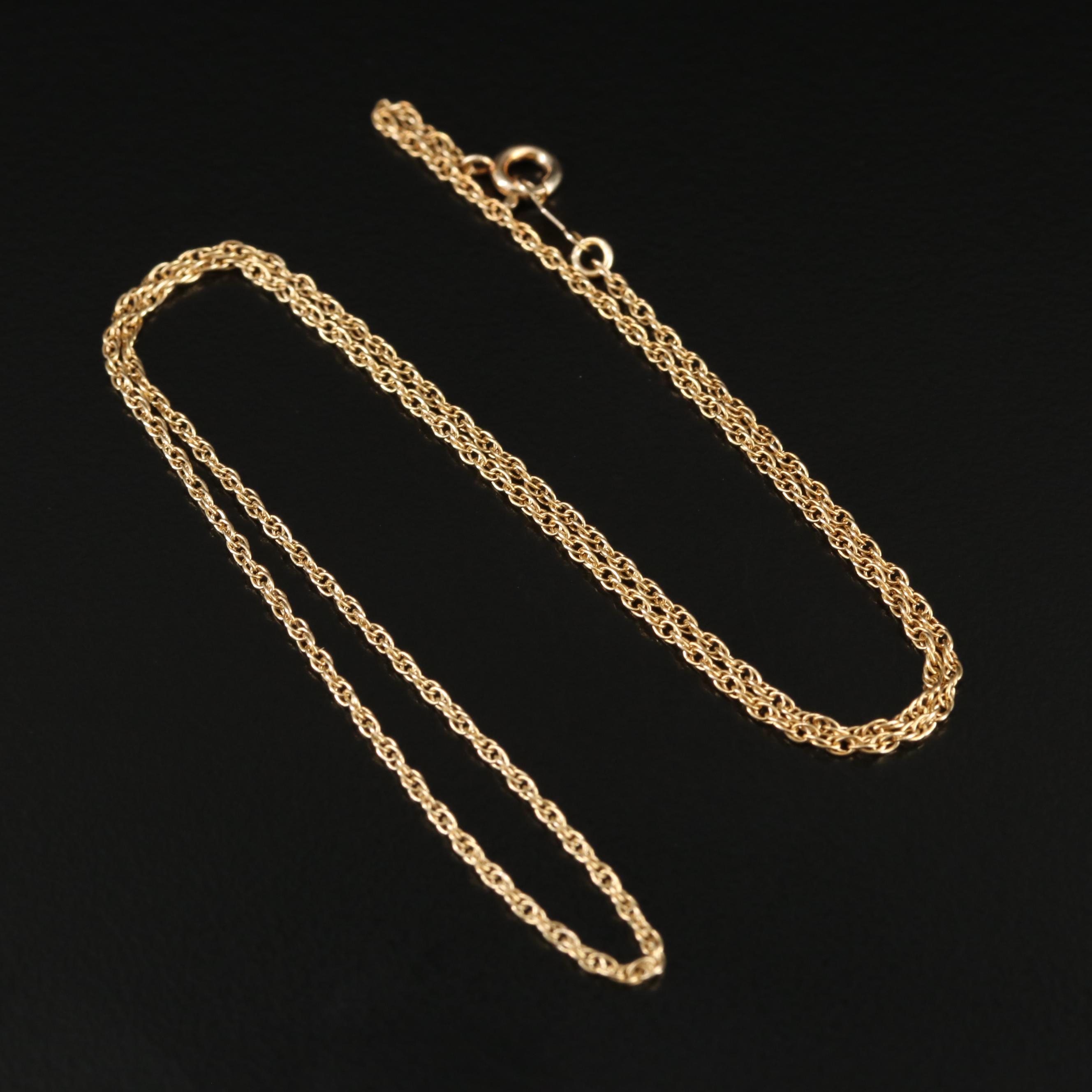 14K French Rope Chain Necklace EBTH
