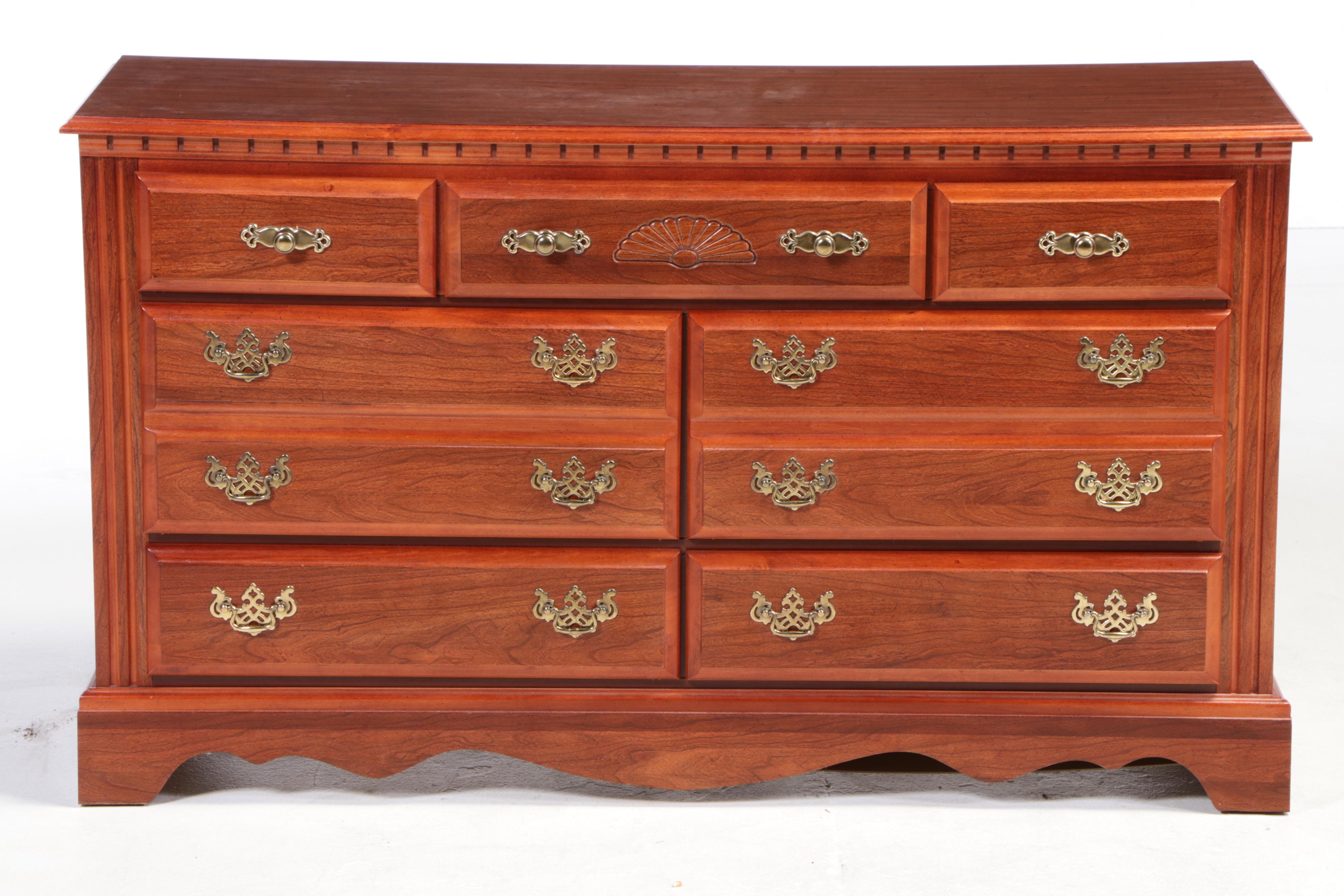 Broyhill Early American Style Laminate and Coated Wood Dresser and Nightstand