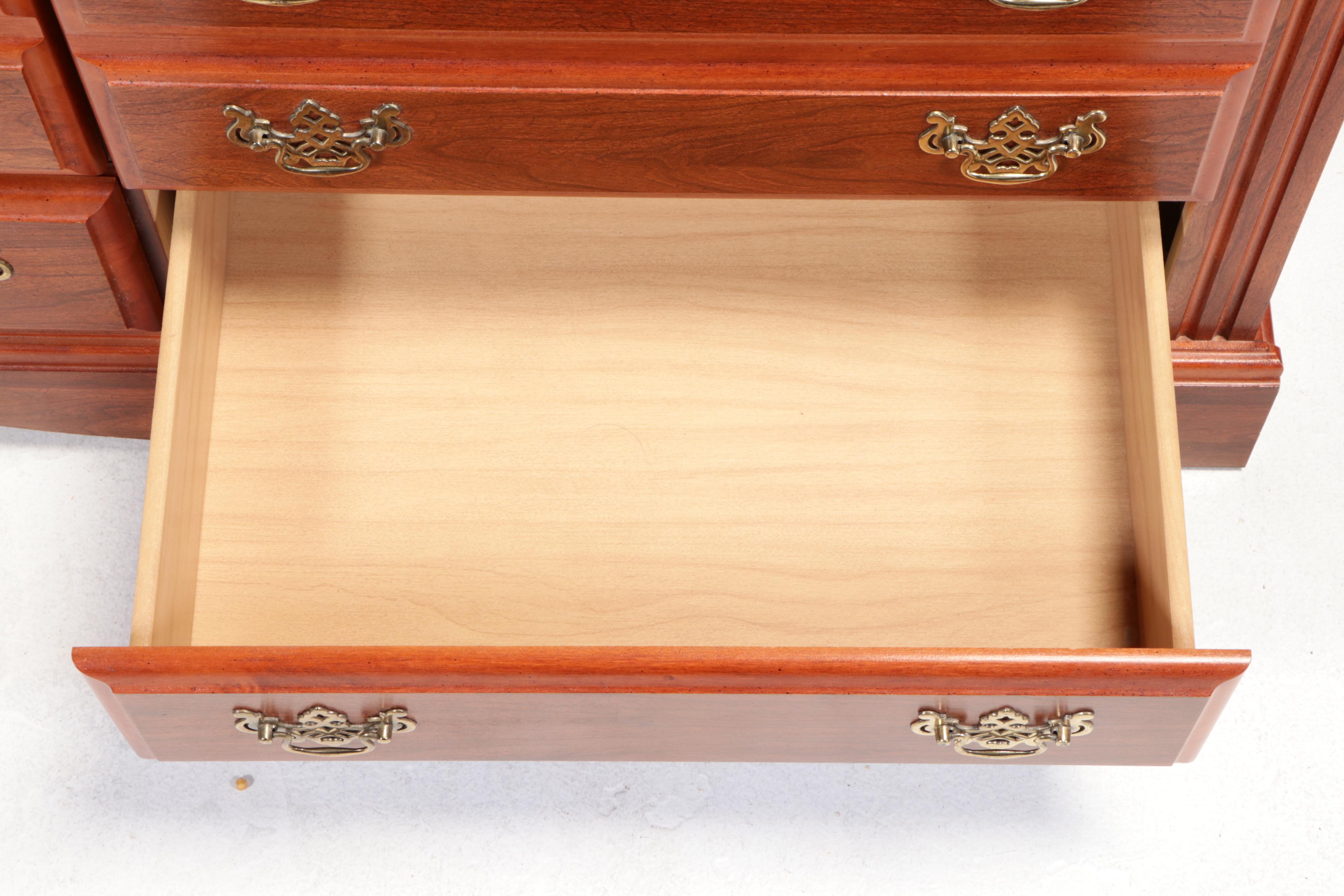 Broyhill Early American Style Laminate and Coated Wood Dresser and Nightstand