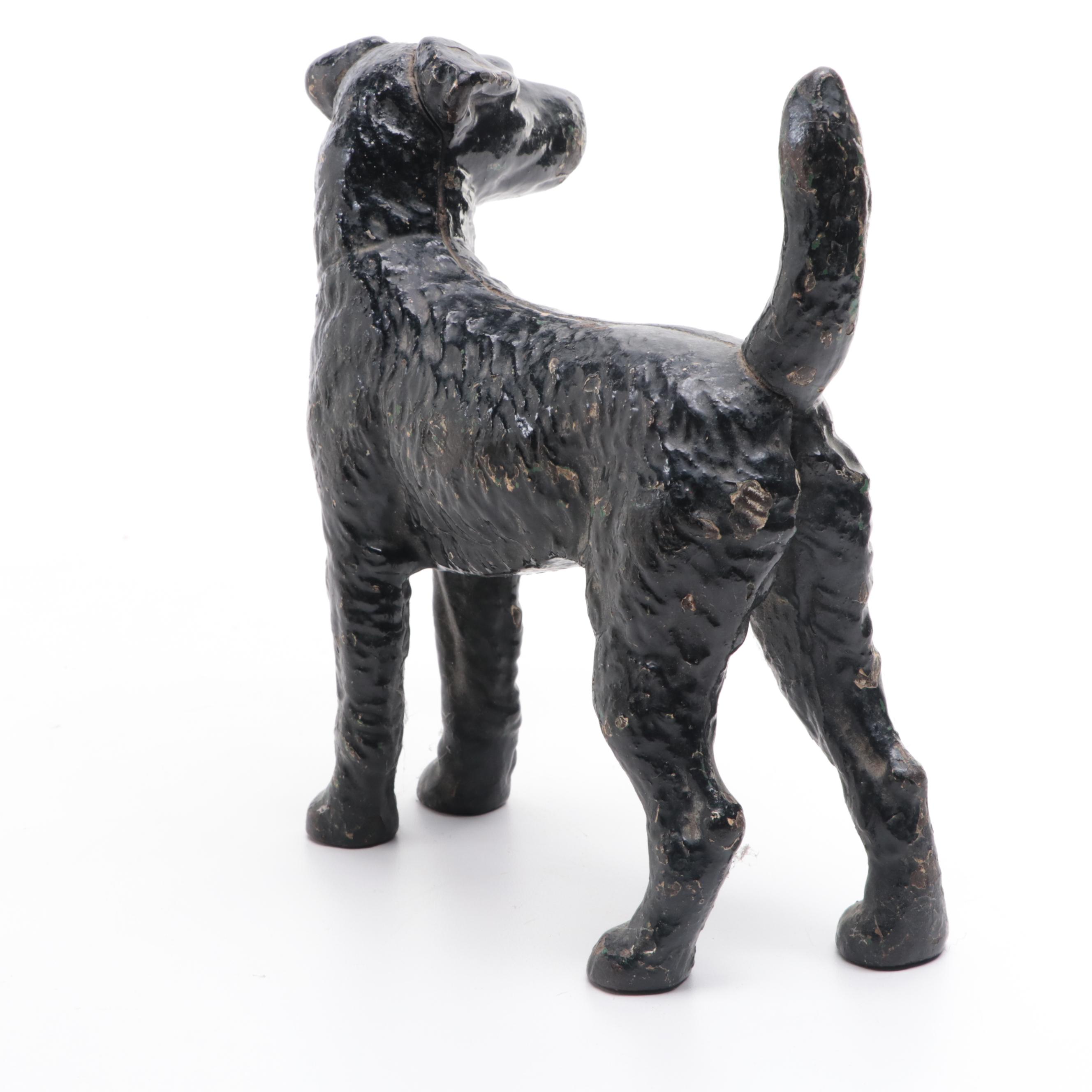 Painted Cast Iron Dog Shaped Door Stop, 20th Century
