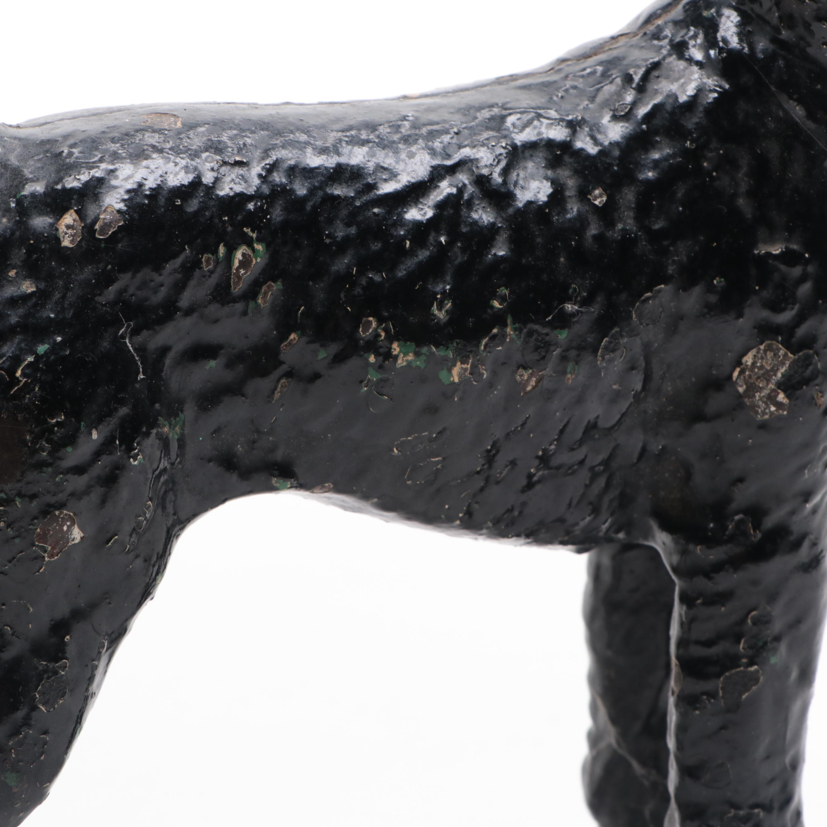 Painted Cast Iron Dog Shaped Door Stop, 20th Century