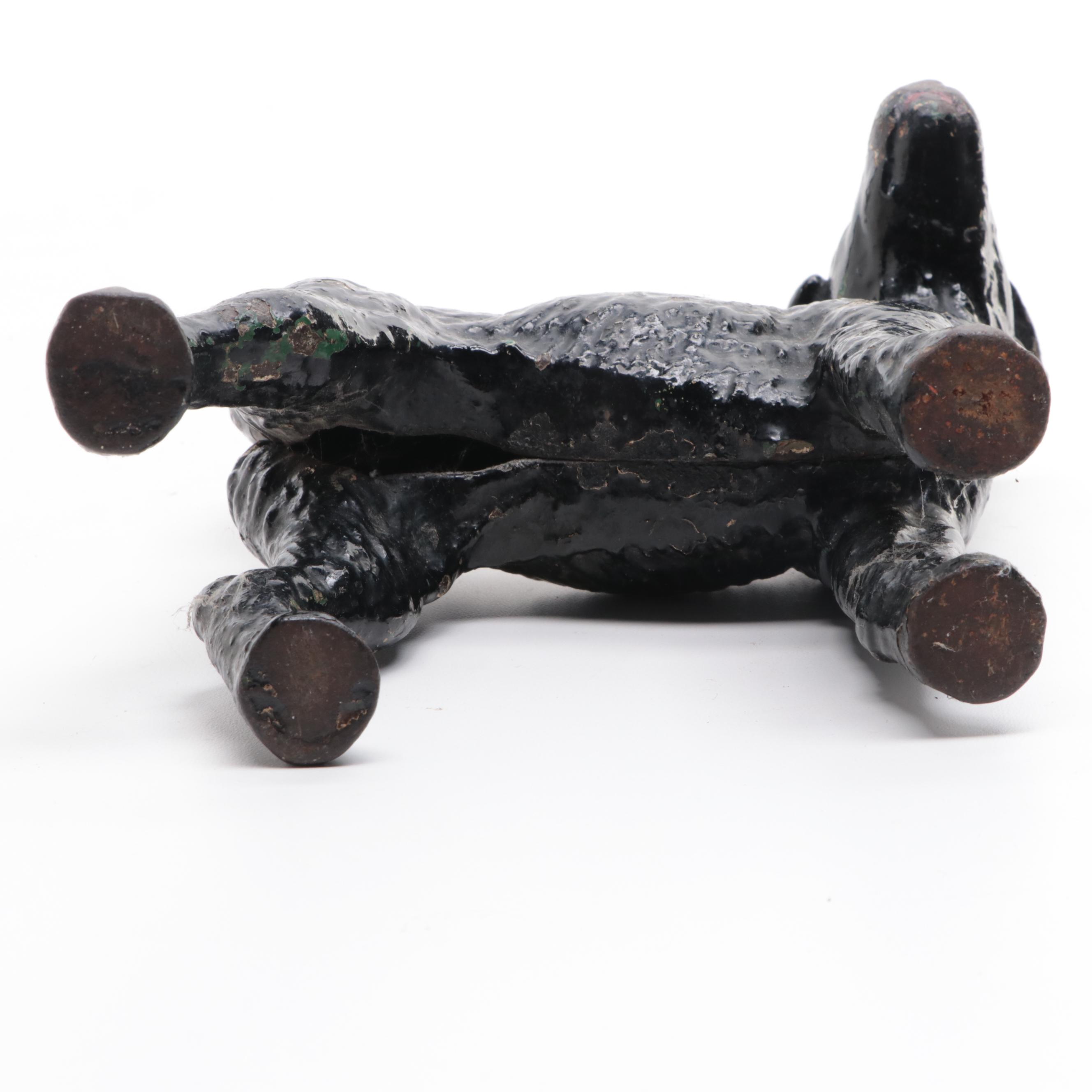 Painted Cast Iron Dog Shaped Door Stop, 20th Century