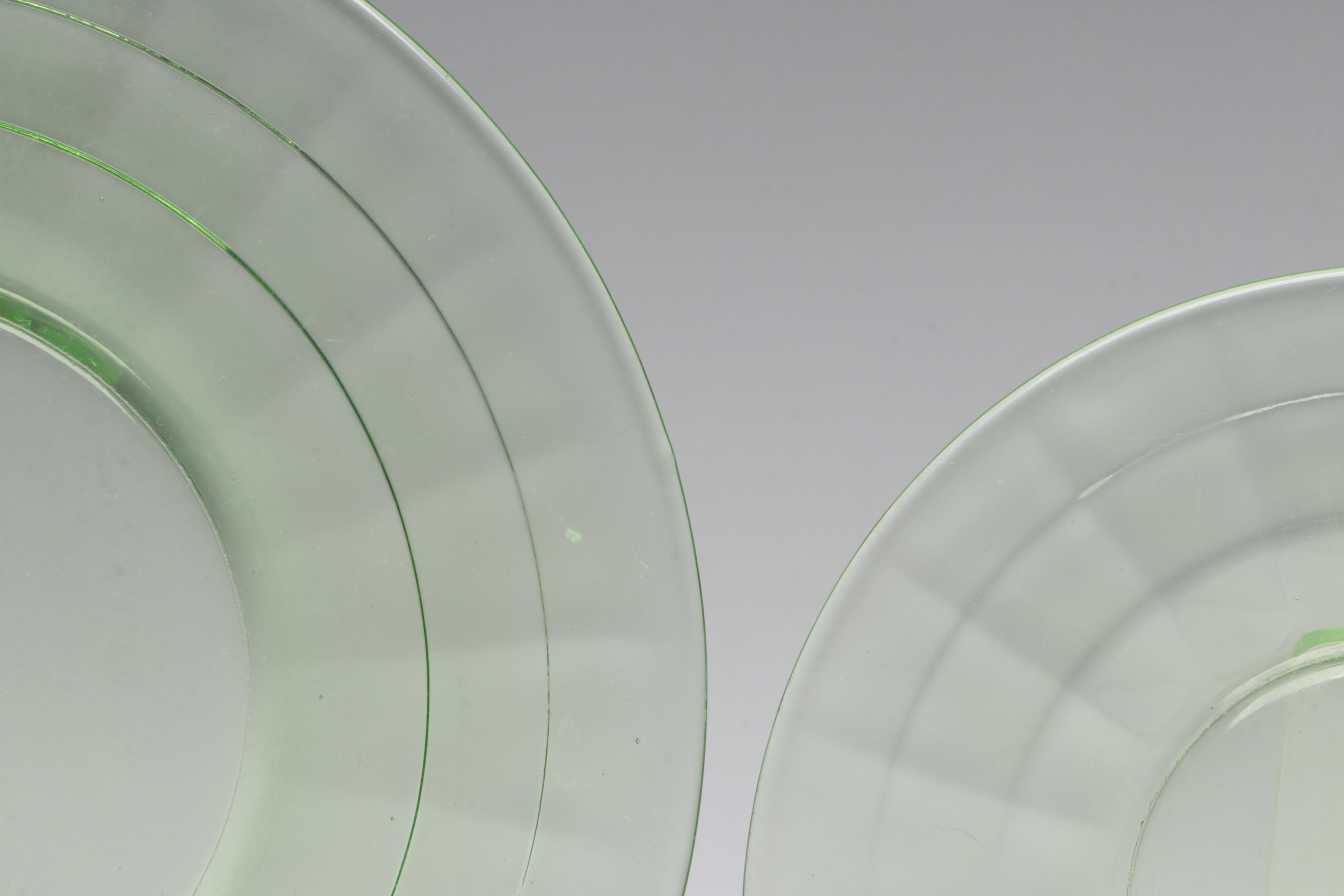 Uranium and Other Green Glass Dinnerware and Stemware