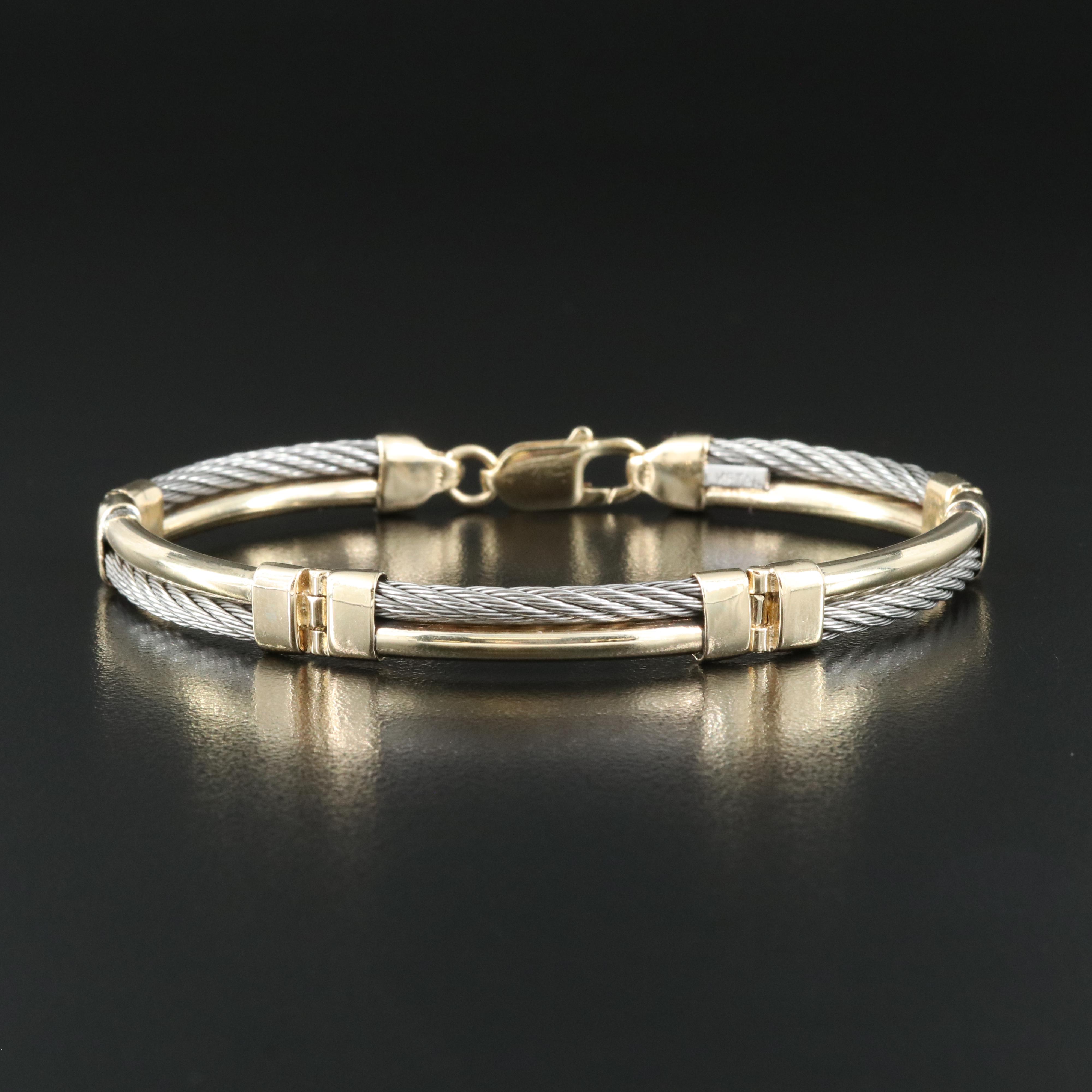 14K and Braided Cable Bracelet EBTH