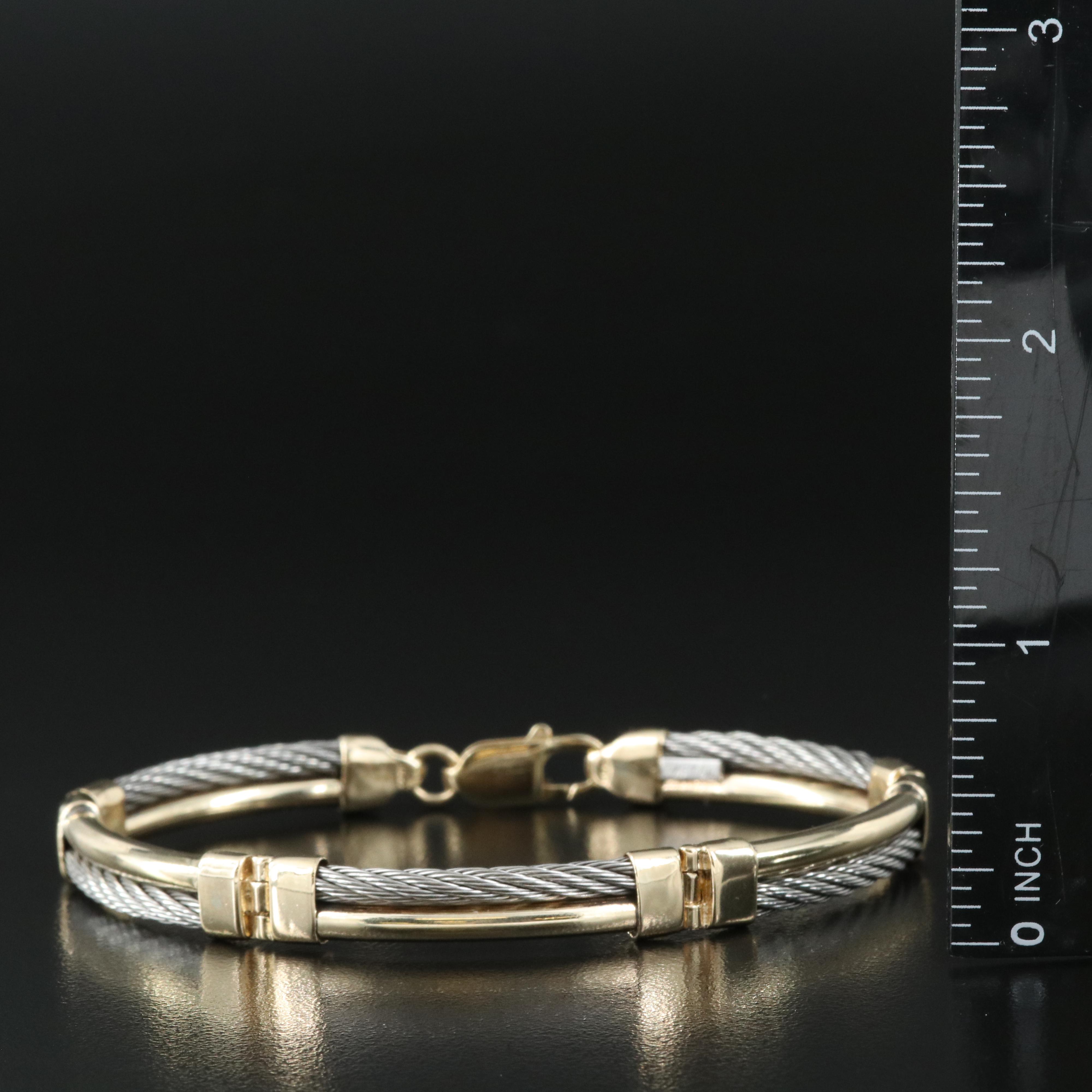 14K and Braided Cable Bracelet EBTH