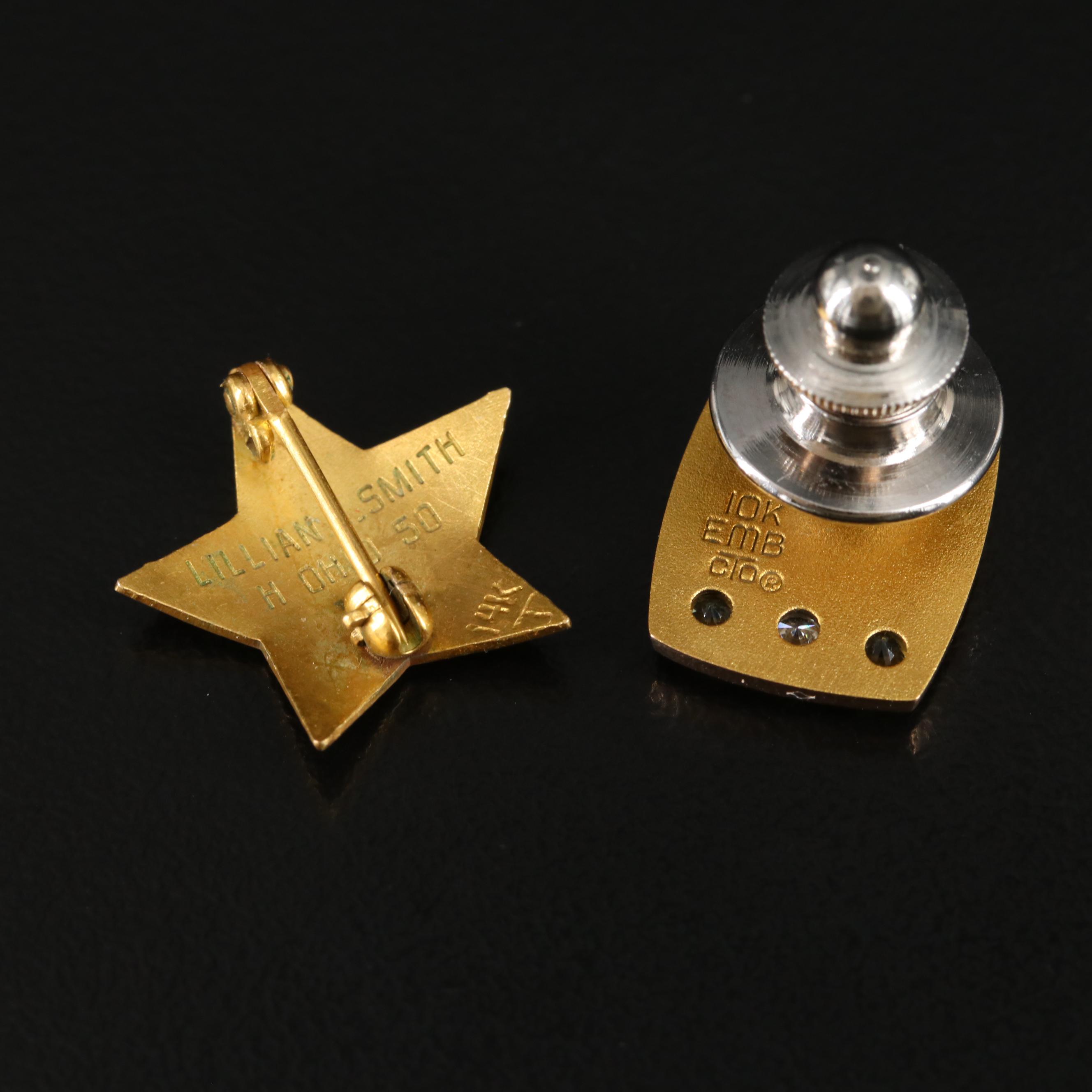 10K and 14K Service Pins Including Professional Employer Organization, Diamond