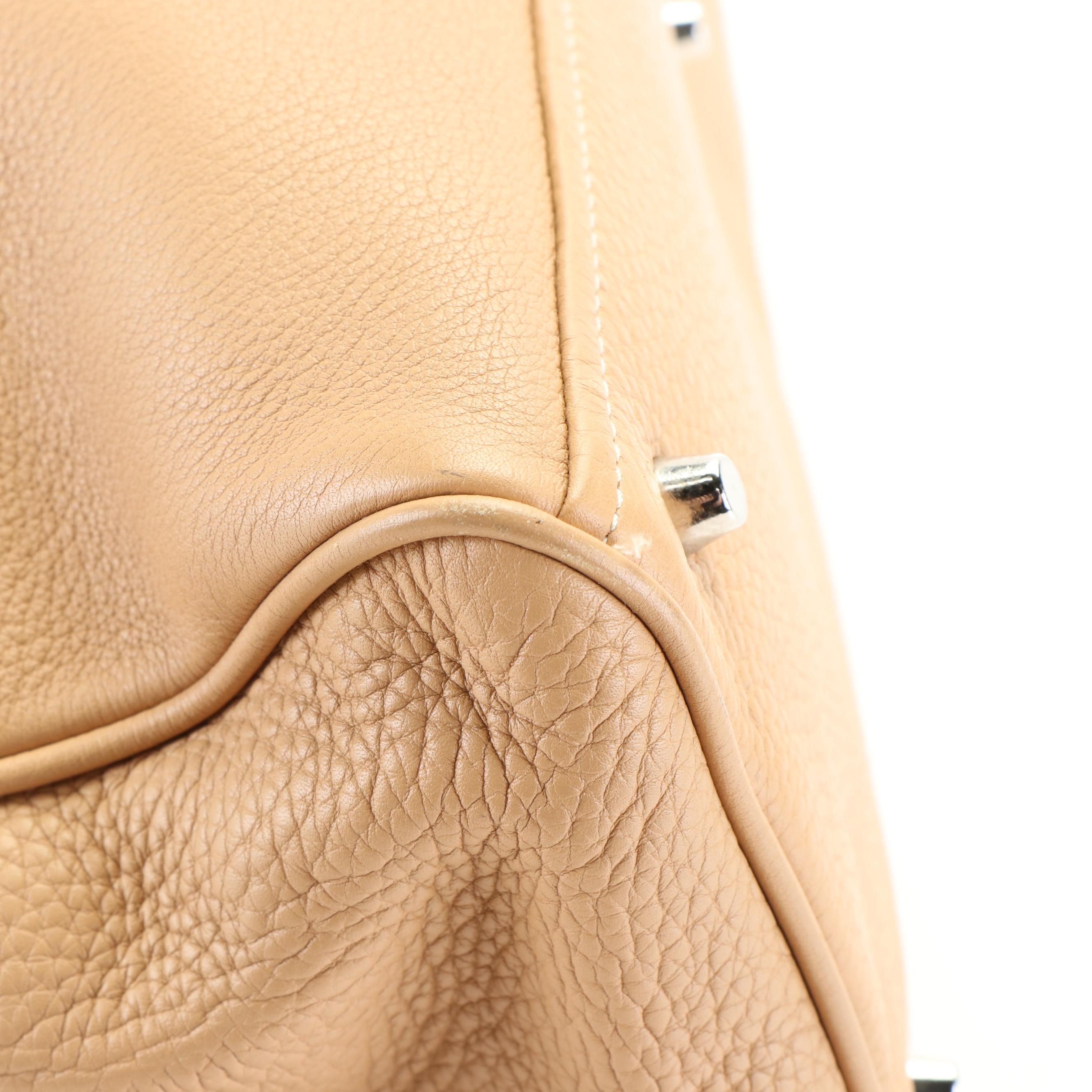 Prada City Tote Bag in Beige Leather