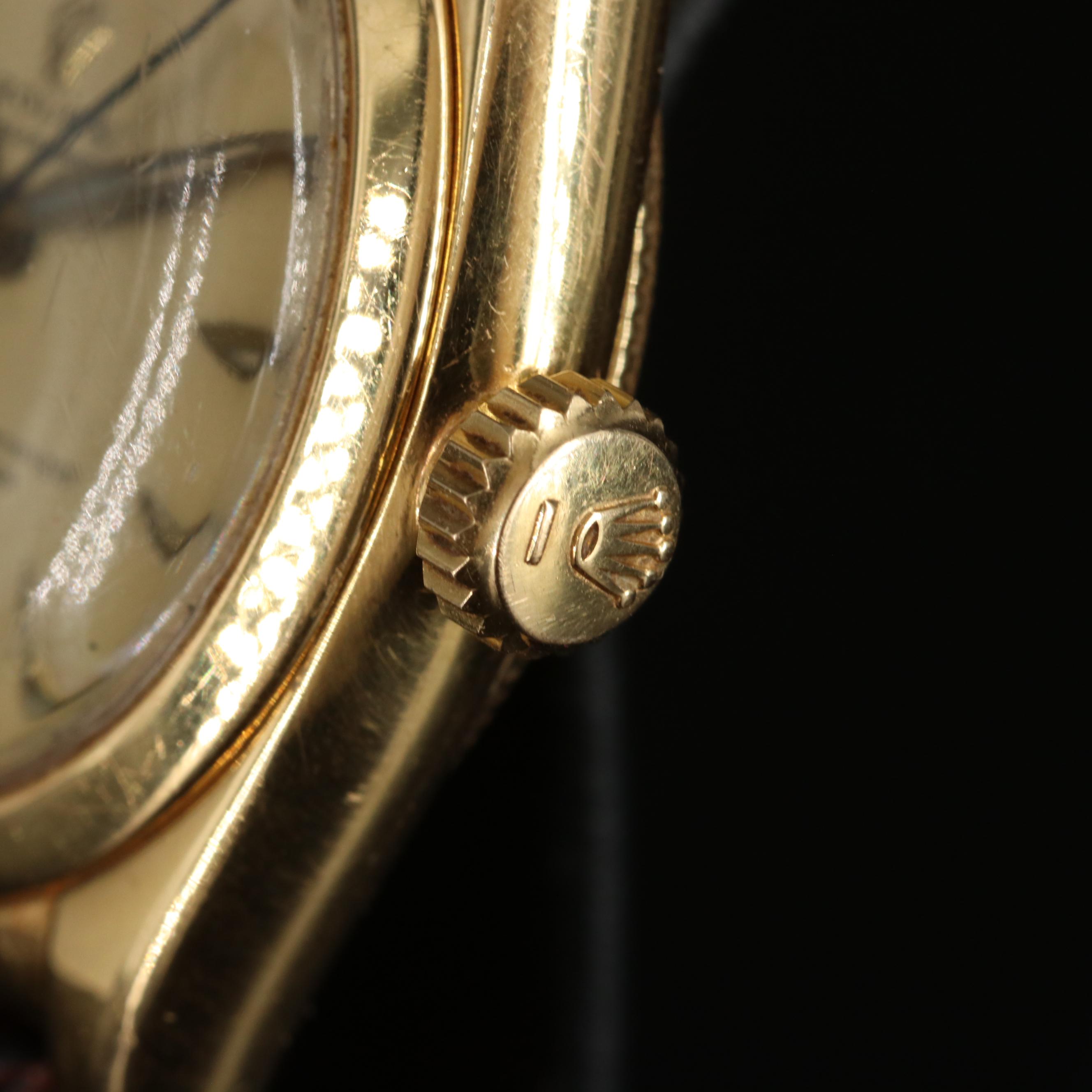 Vintage Rolex 18K Bubbleback Midsize Oyster Perpetual Watch