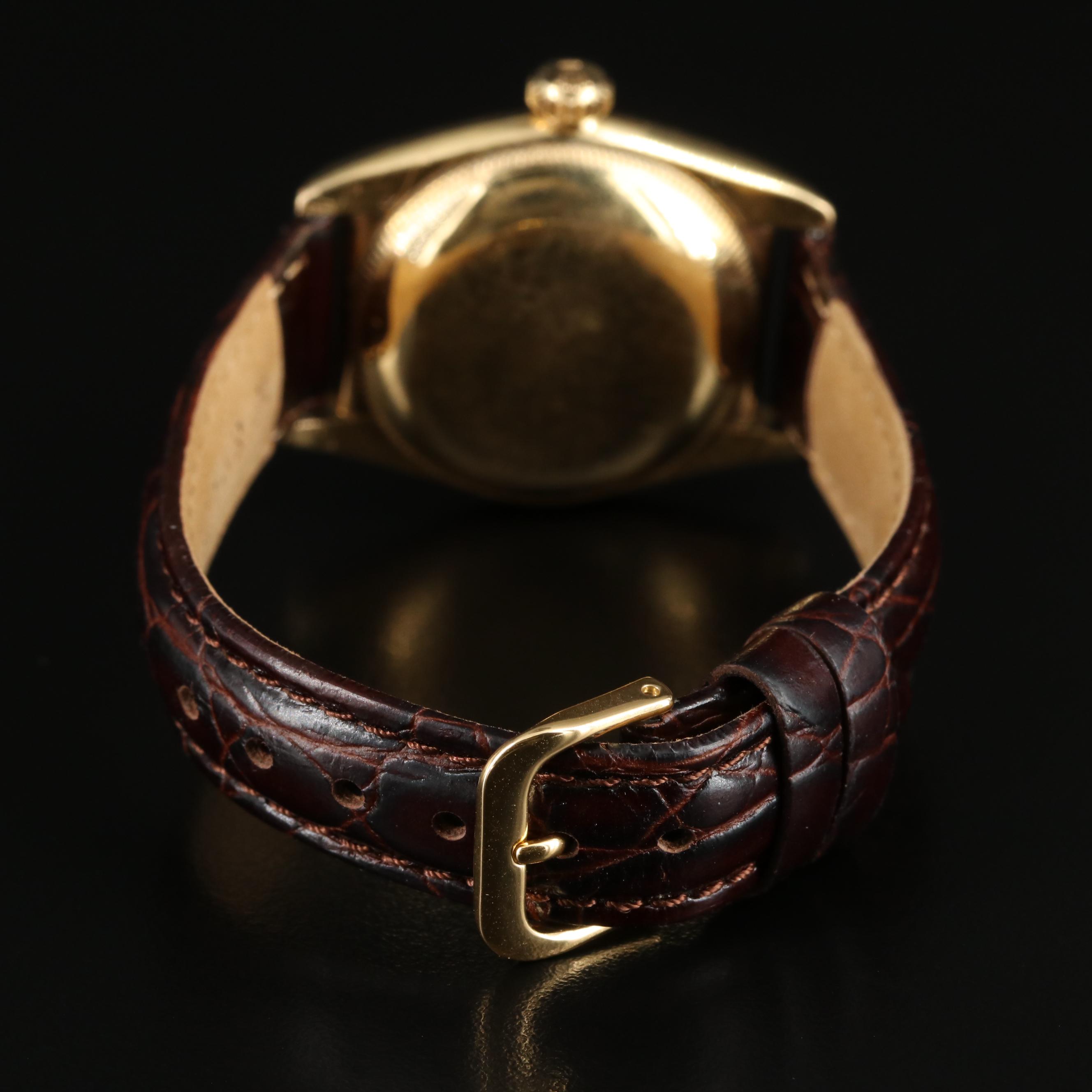 Vintage Rolex 18K Bubbleback Midsize Oyster Perpetual Watch