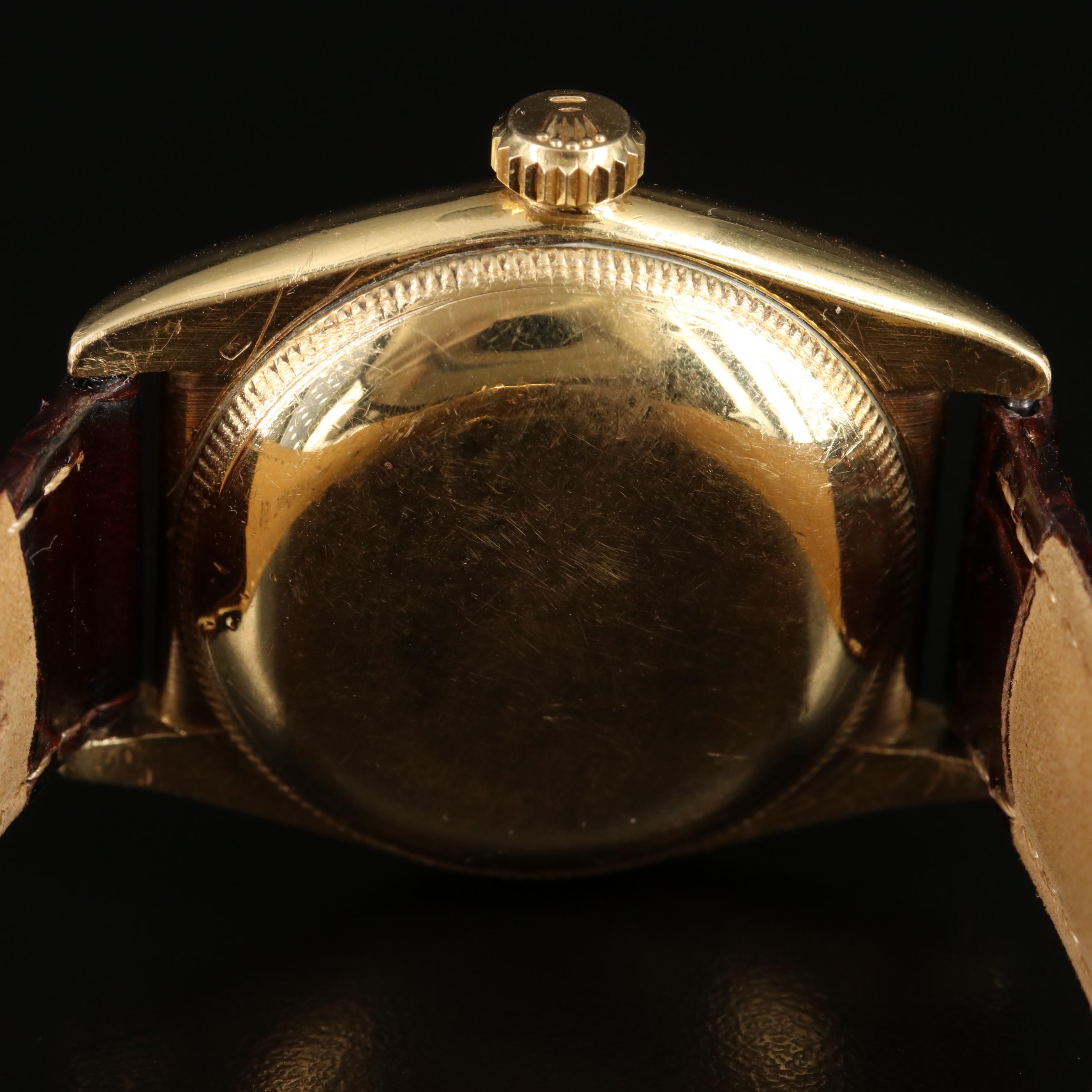 Vintage Rolex 18K Bubbleback Midsize Oyster Perpetual Watch