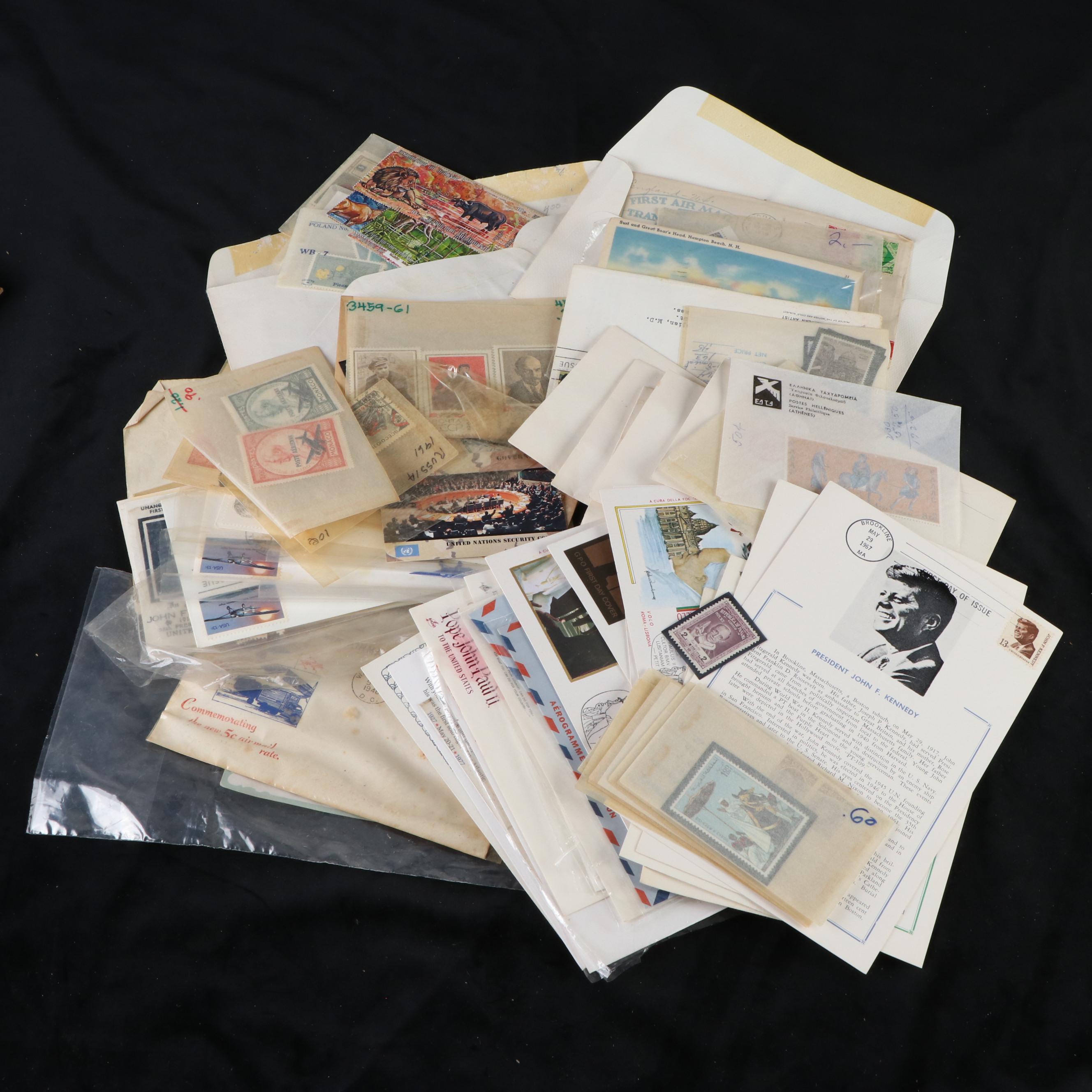 Large Lot of Vintage Postal Covers, Envelopes, and Stamps