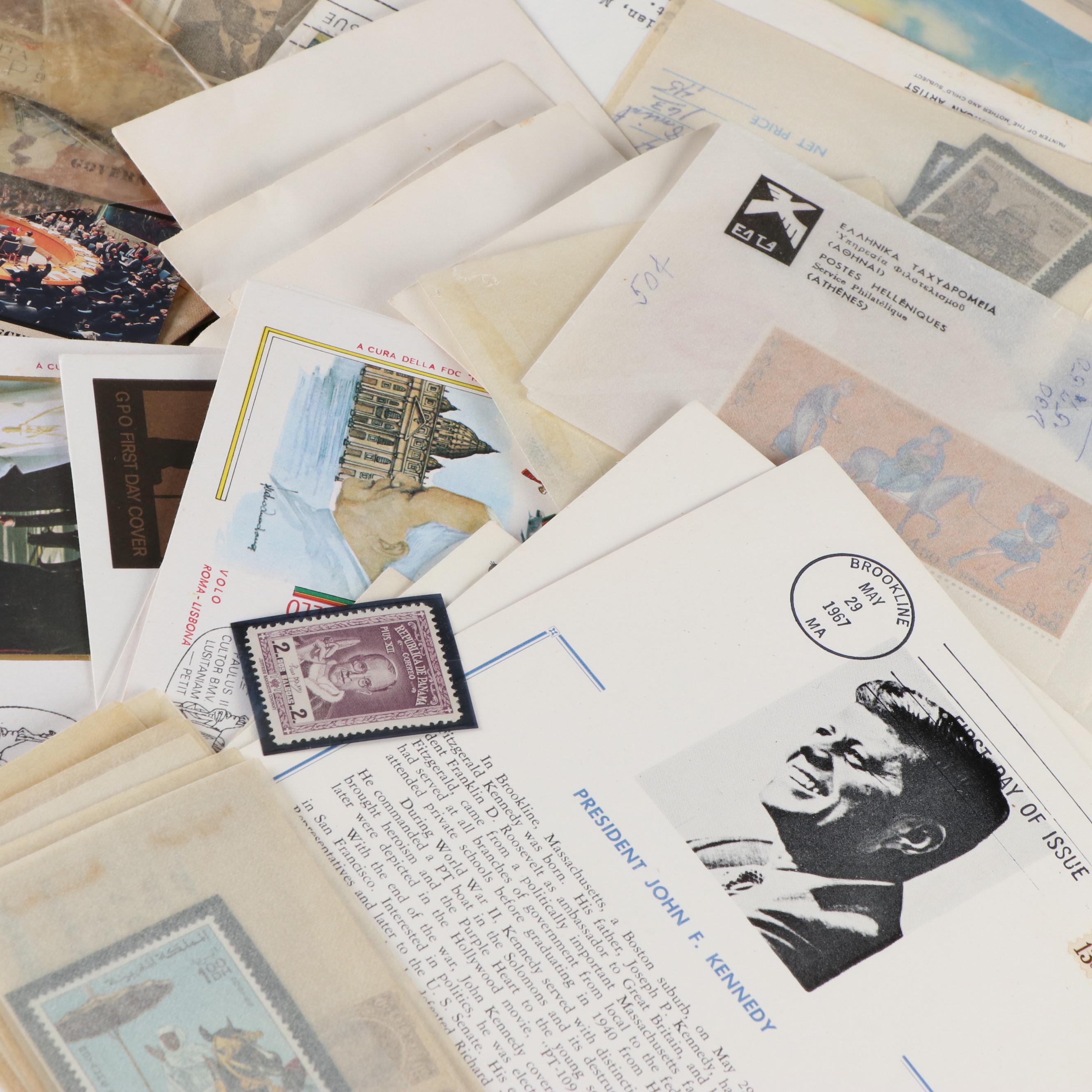 Large Lot of Vintage Postal Covers, Envelopes, and Stamps