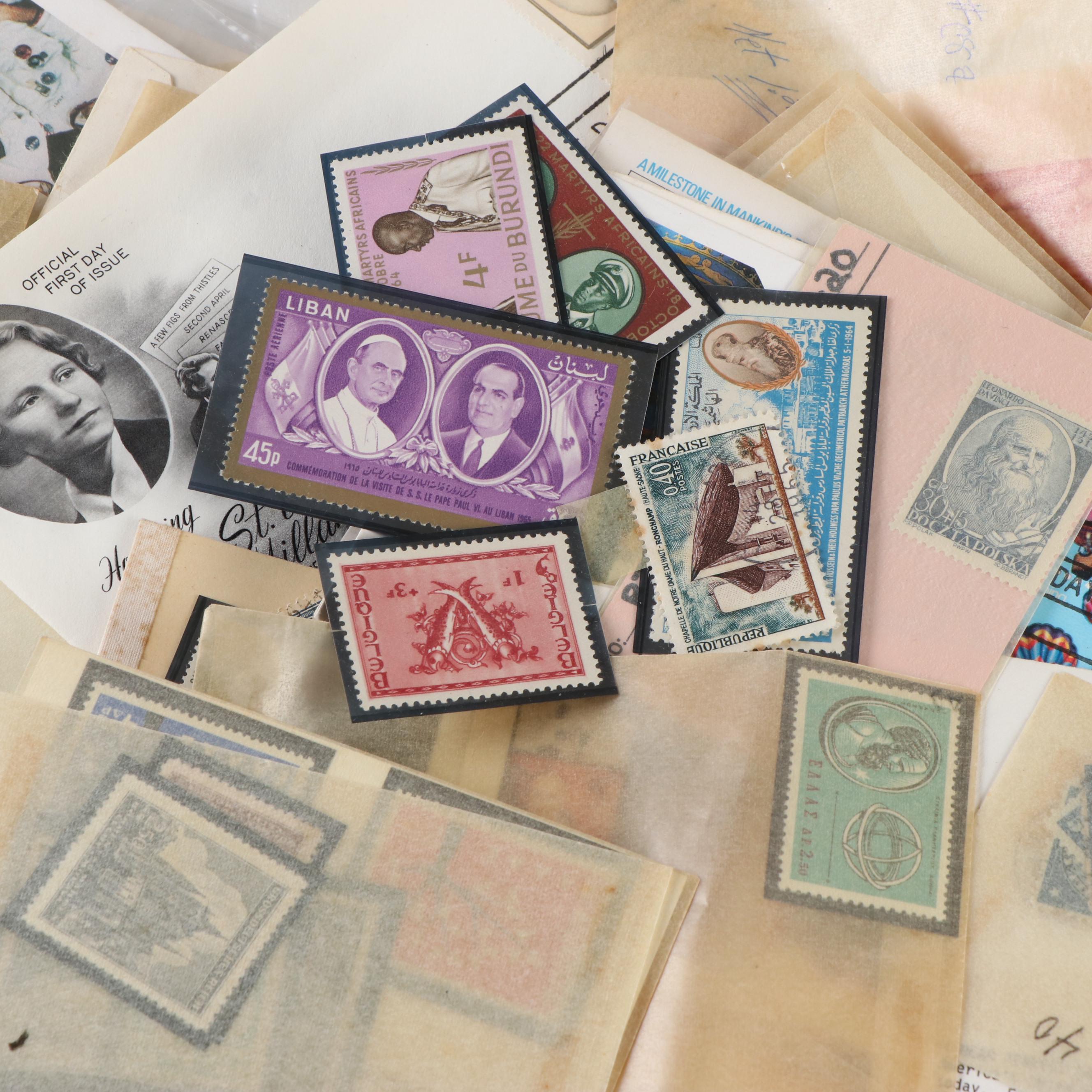 Large Lot of Vintage Postal Covers, Envelopes, and Stamps